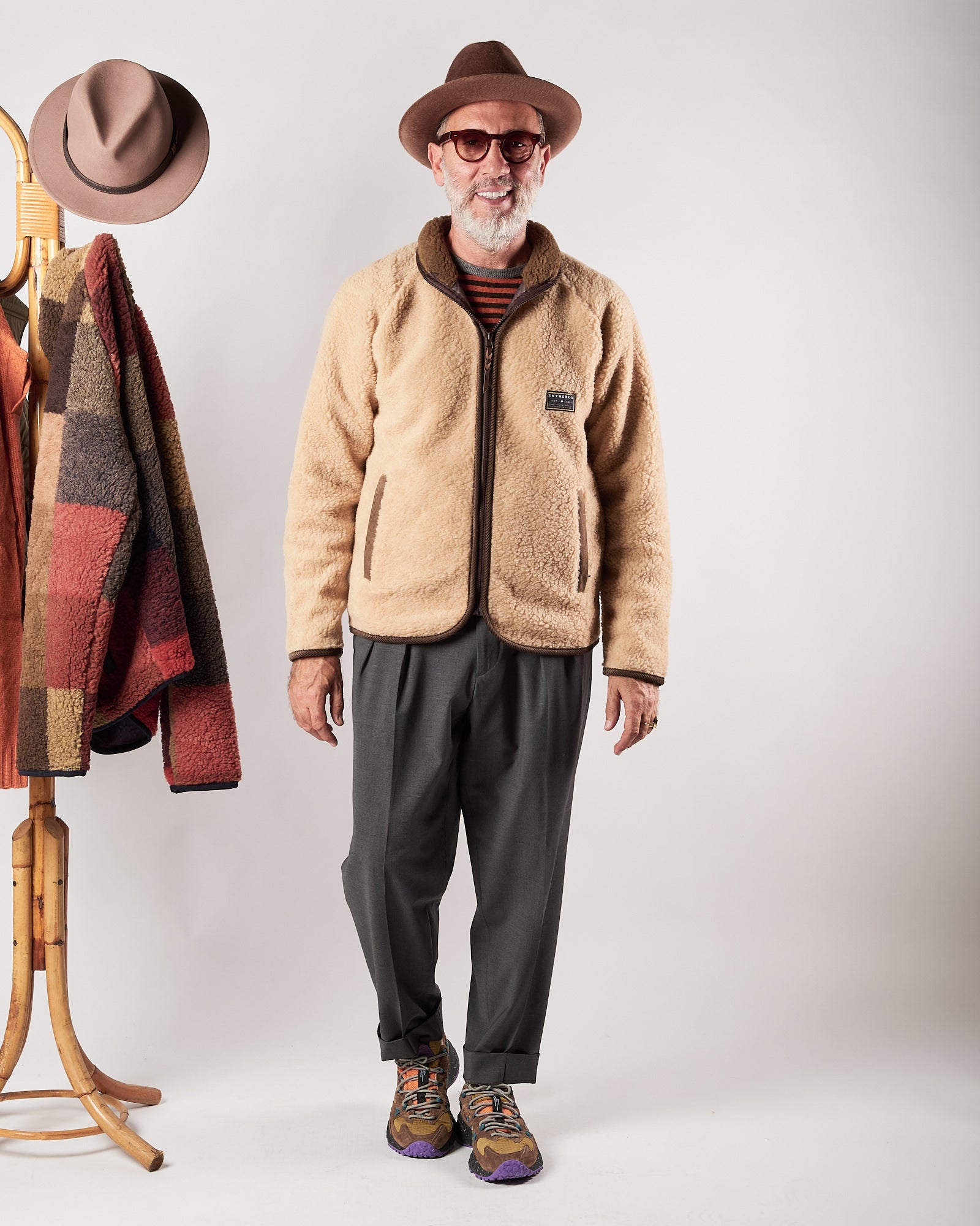 Felpa In The Box orsetto beige con zip