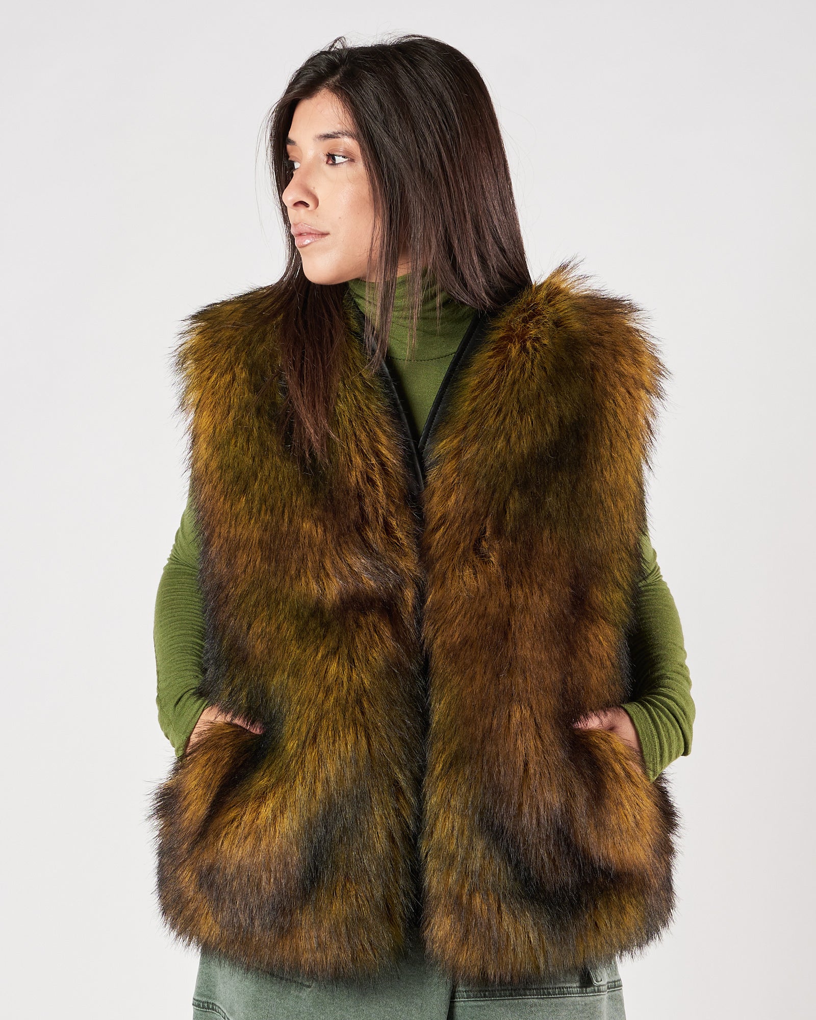 Ecopelliccia Mes Demoiselles smanicata bicolor