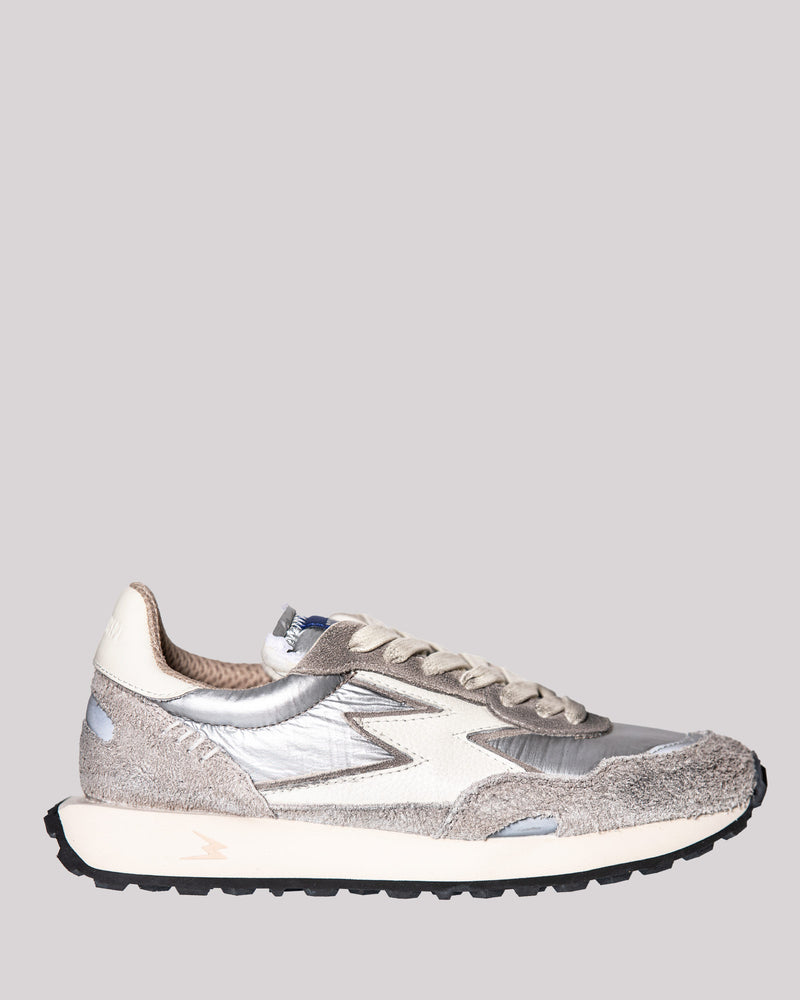 Sneaker Moaconcept in nylon e suede grigio effetto sporcato