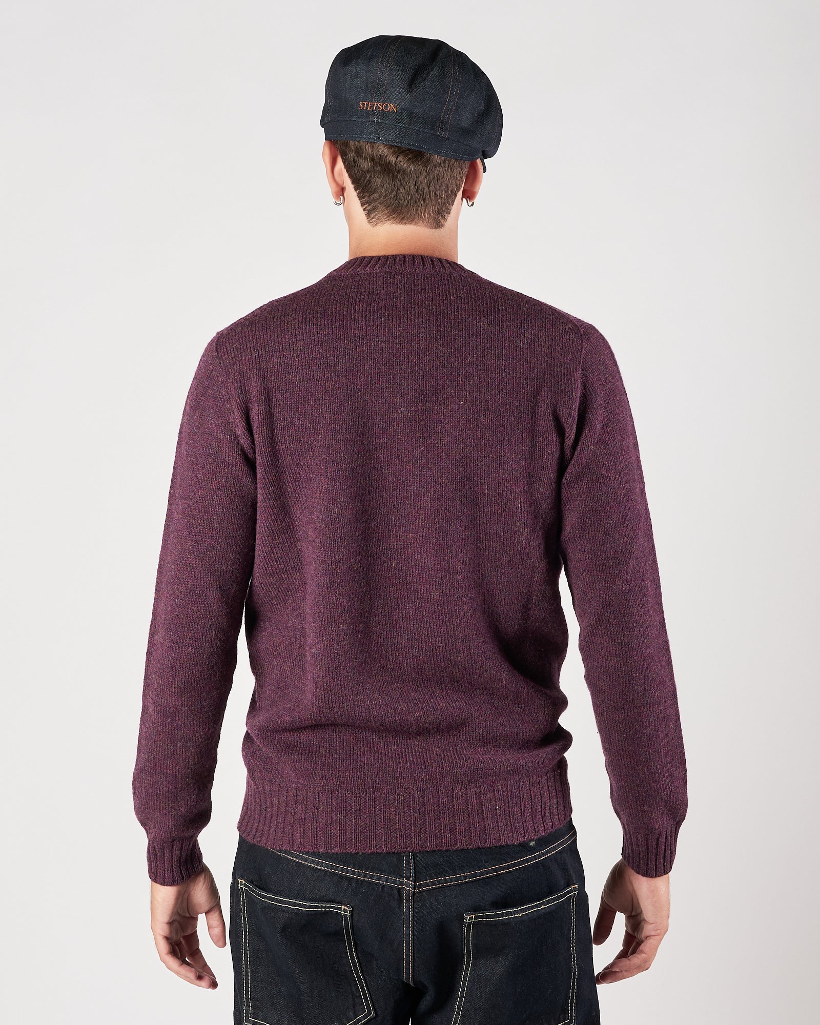 Maglia A|STORE in lana girocollo burgundy