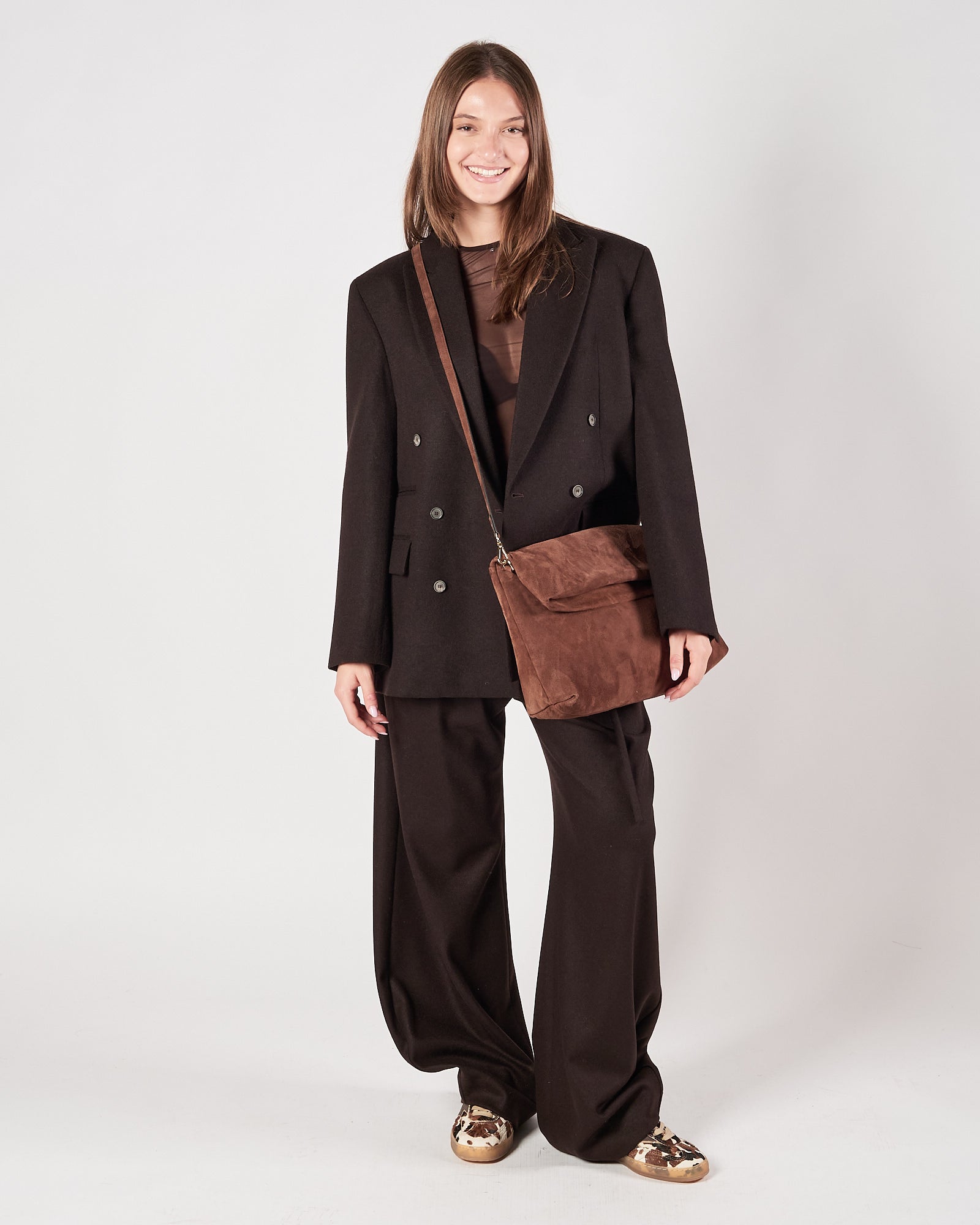 Giacca Tela9 over doopio petto caffè