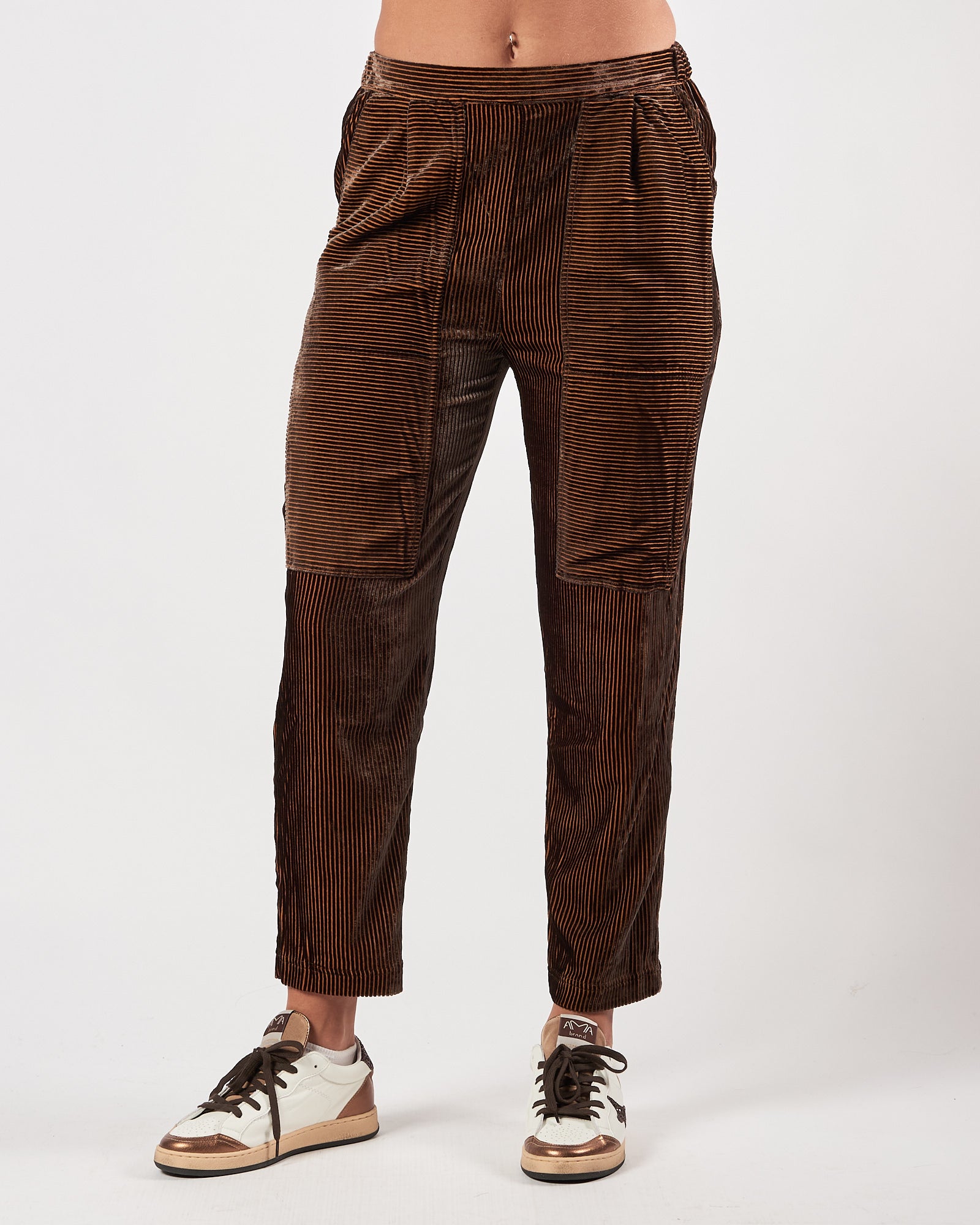 Pantalone Mes Demoiselles in velluto orange black