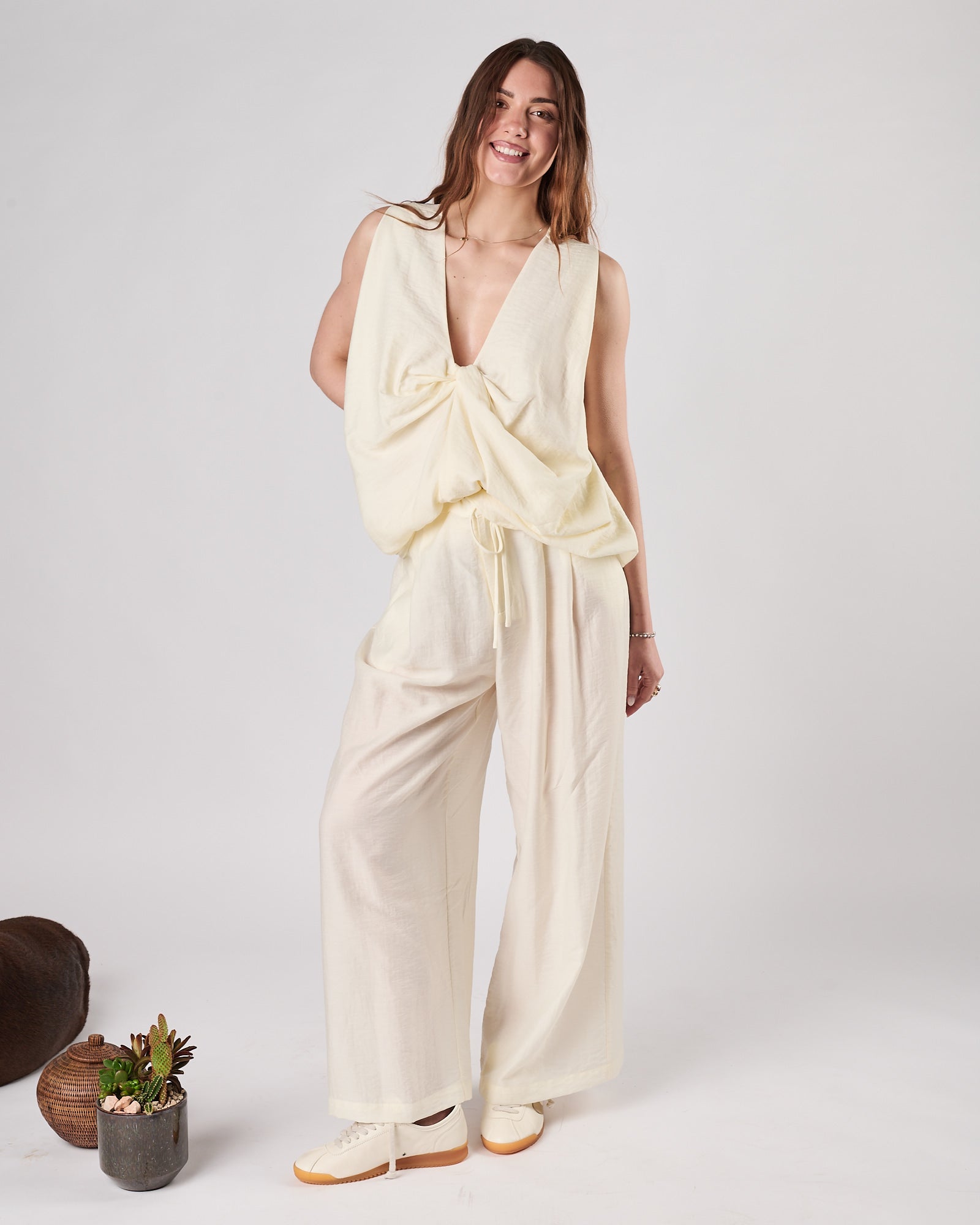 Pantalone Eleh panna con pence