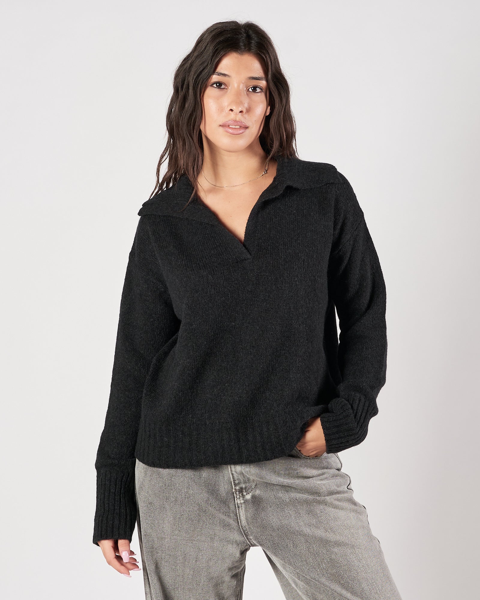 Polo Roberto Collina manica lunga nera