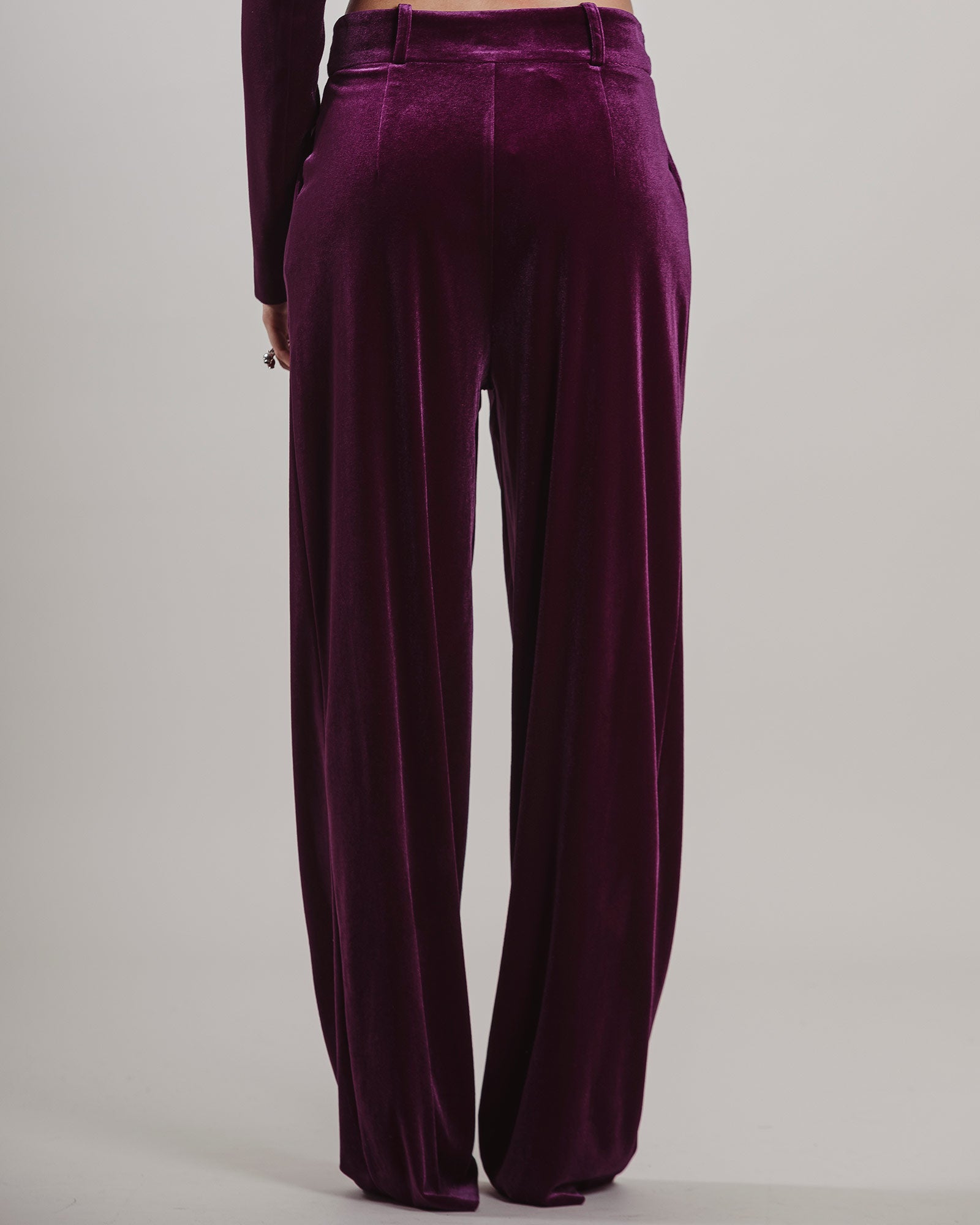 Pantalone Actualee in velluto viola