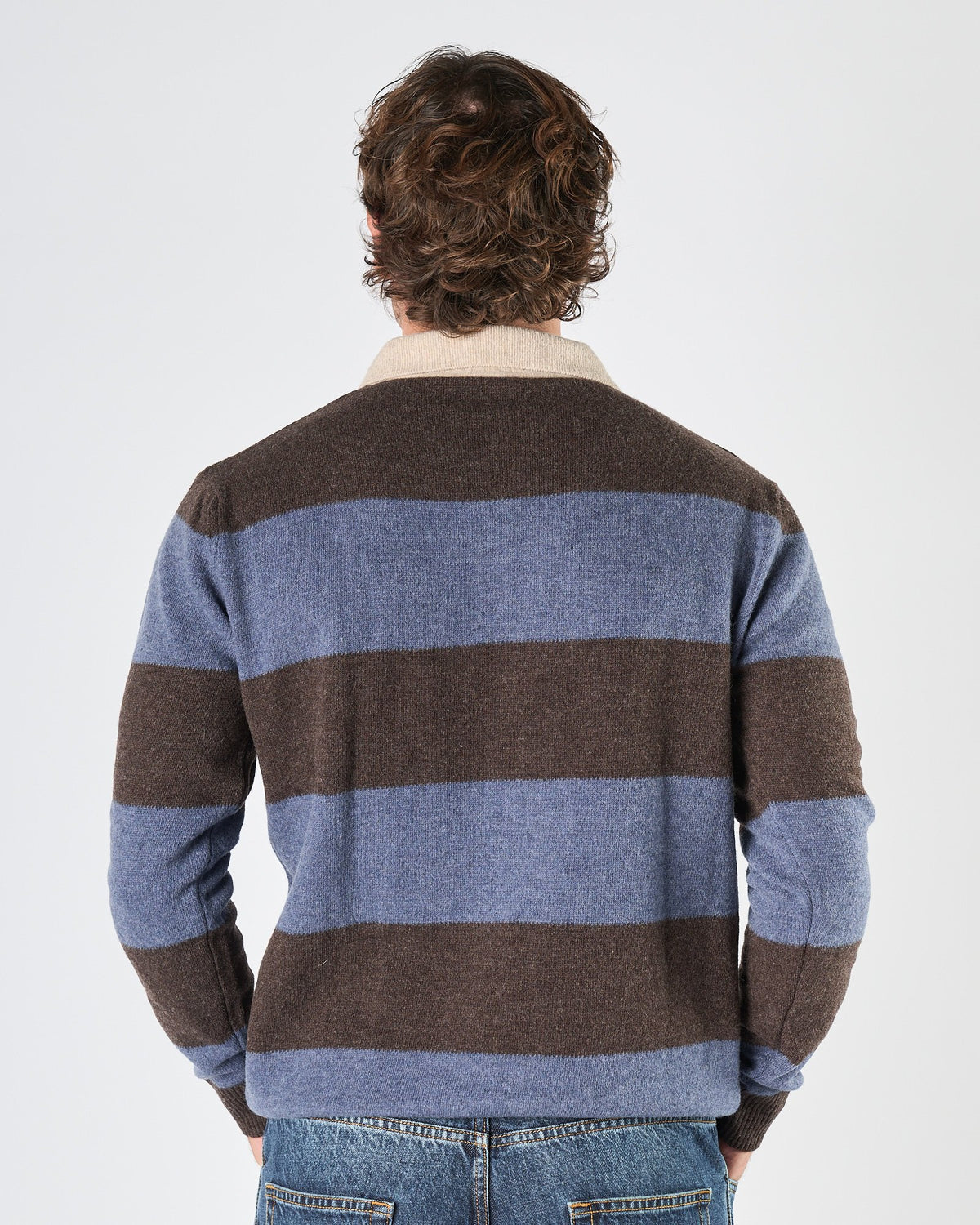 Polo In The Box in maglia riga cioccolato azzuro