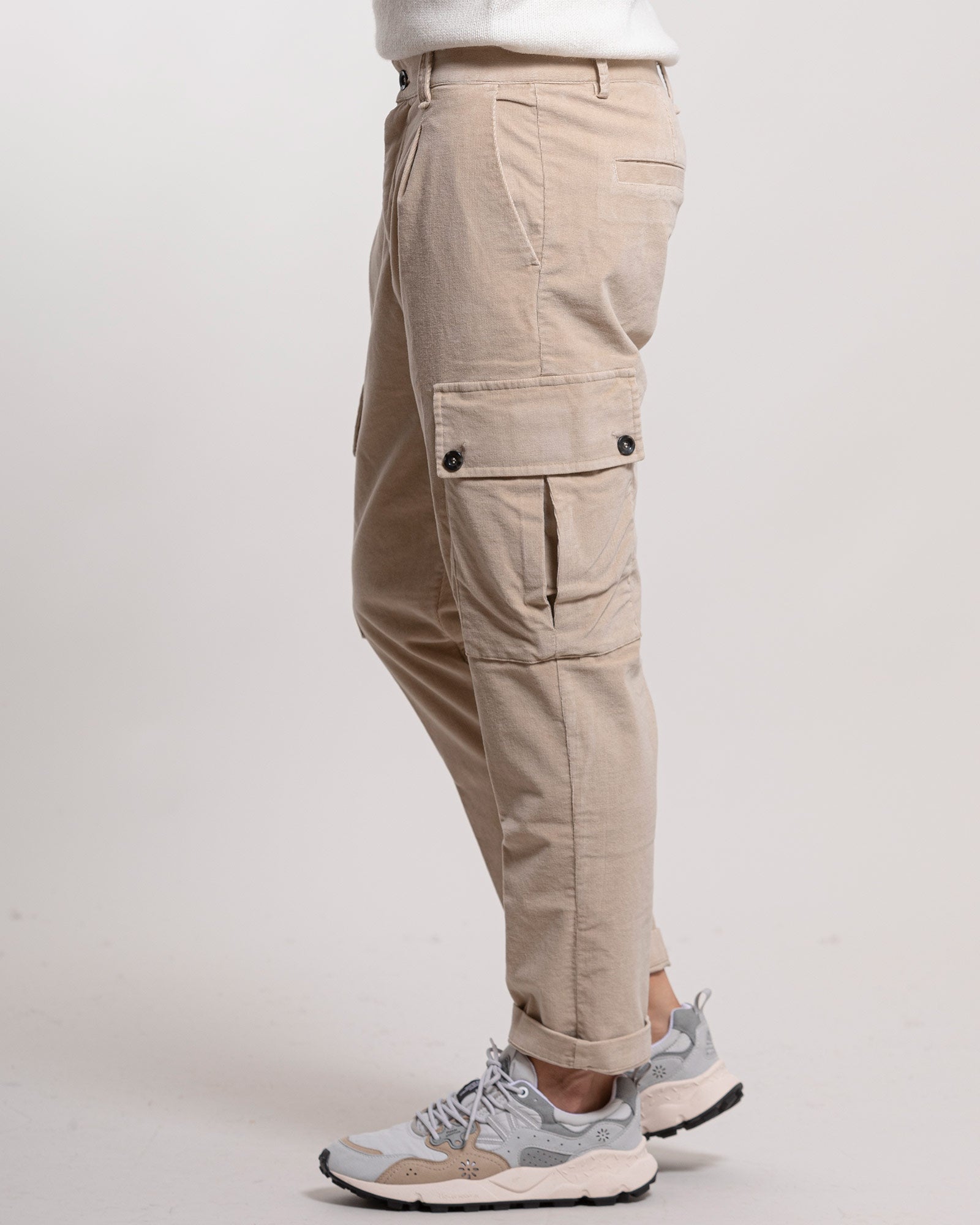 Pantalone Officina36 tasconato in velluto beige