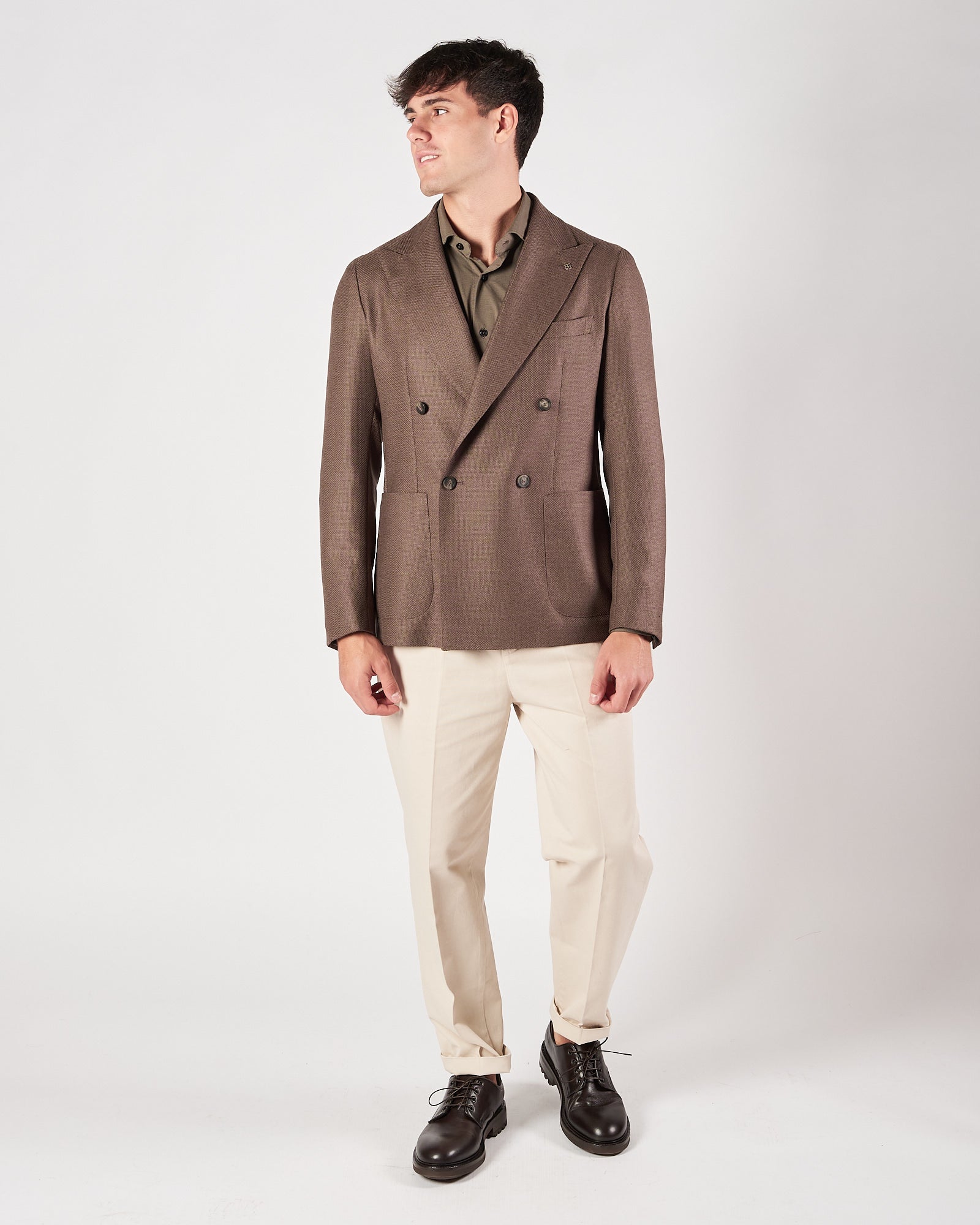 Giacca Tagliatore doppio petto quattro bottoni verde