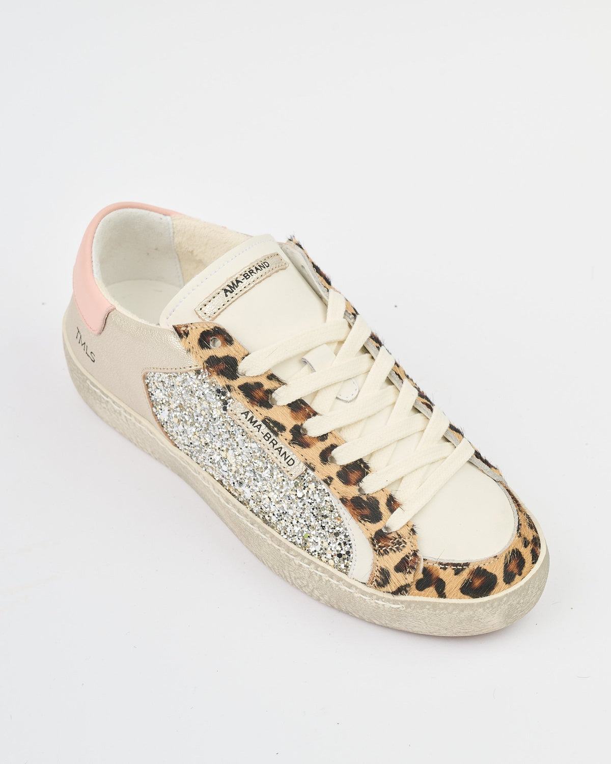 Sneaker Ama Brand glitter silver cavallino animalier