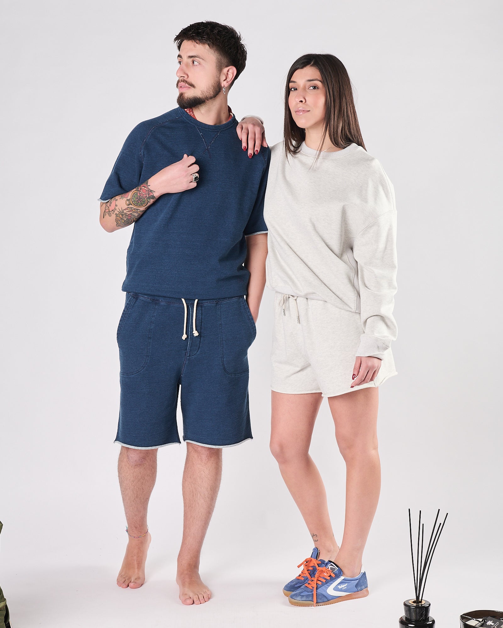 Felpa Bl'ker manica corta indigo