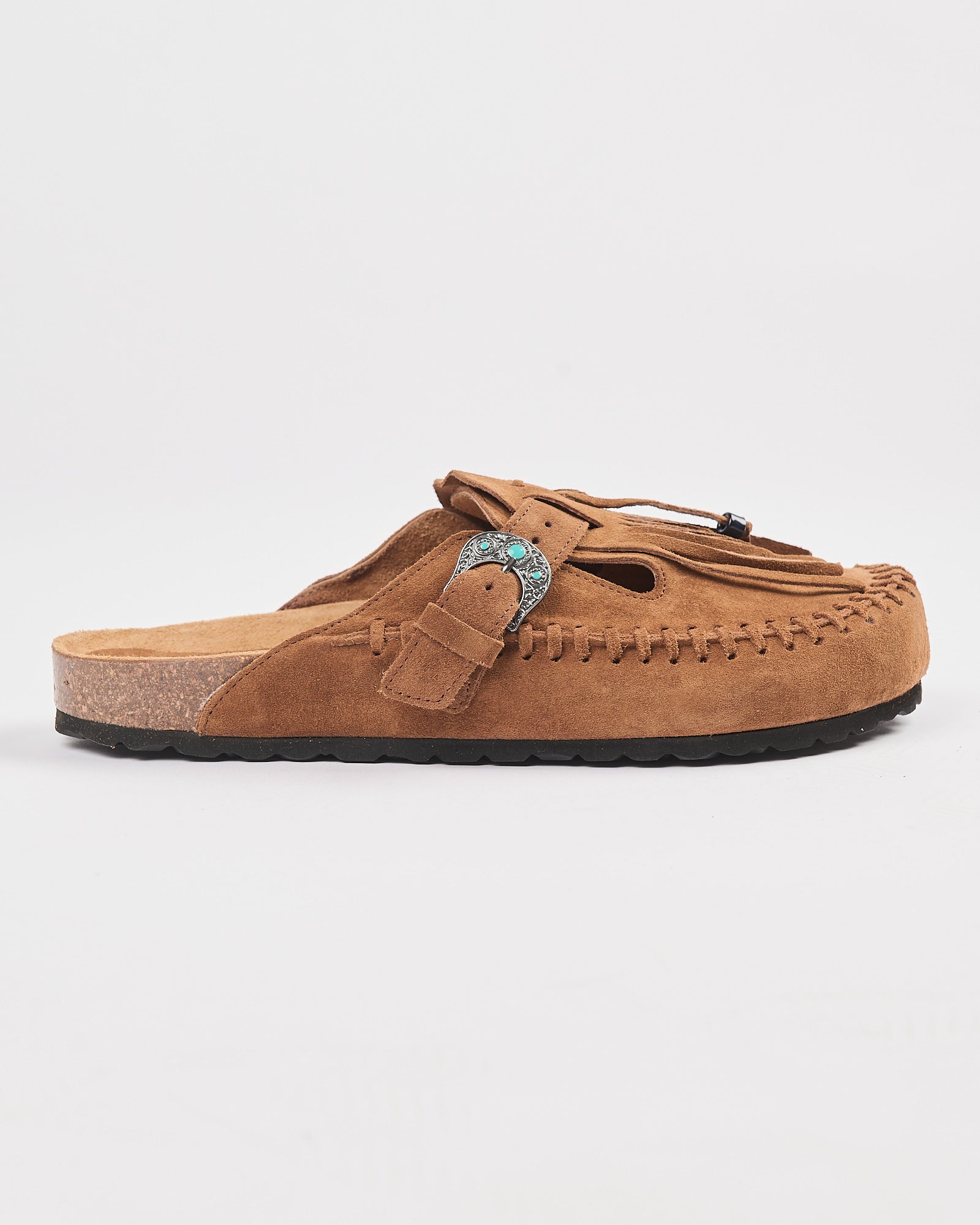 Ciabatta Taji in suede con frange