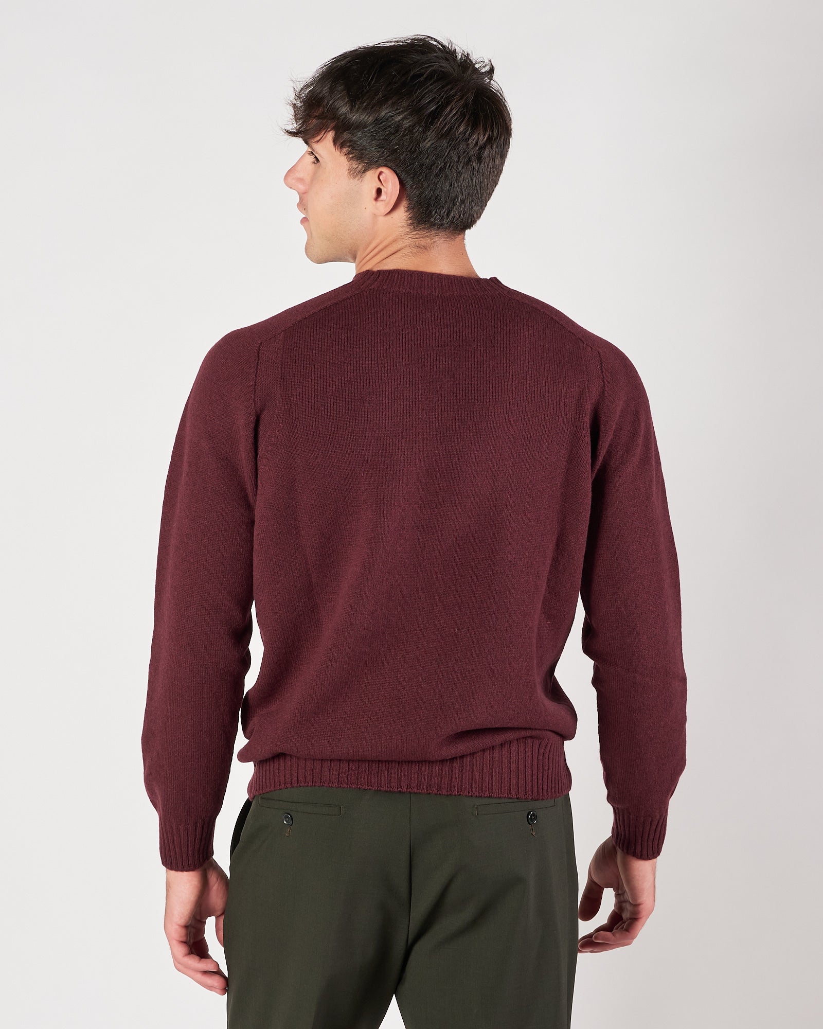 Maglia A|STORE in lana girocollo burgundy
