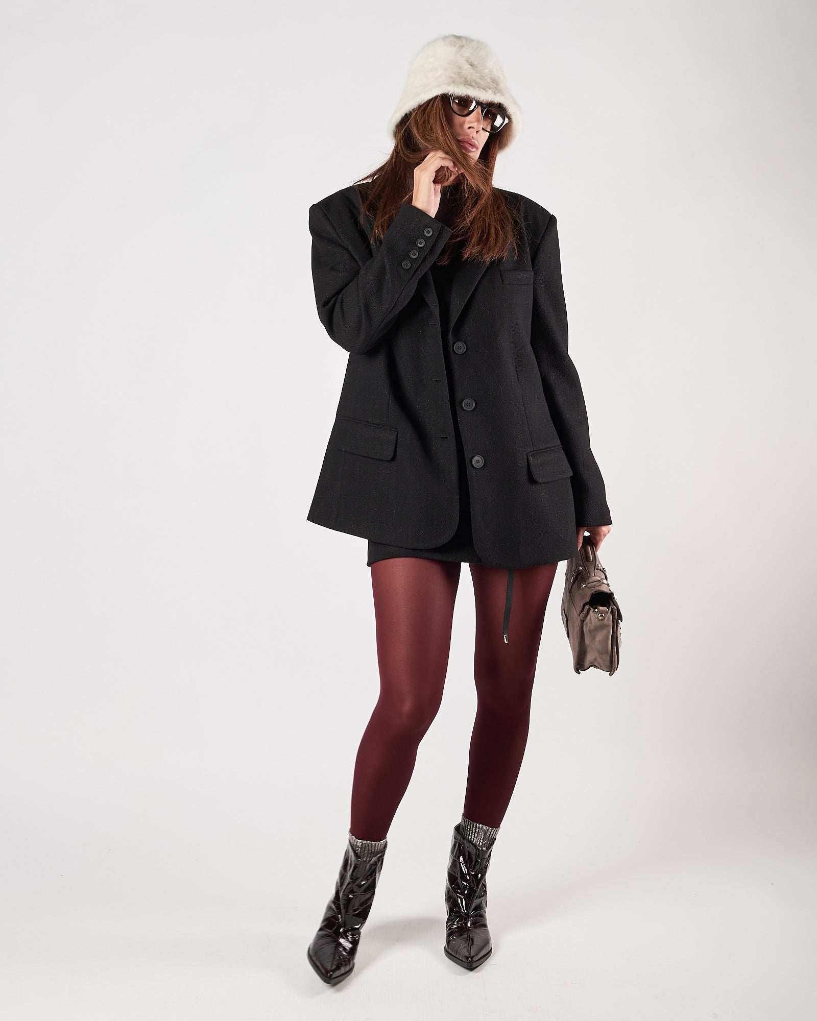 Blazer Eleh over nero spinato brillantinato