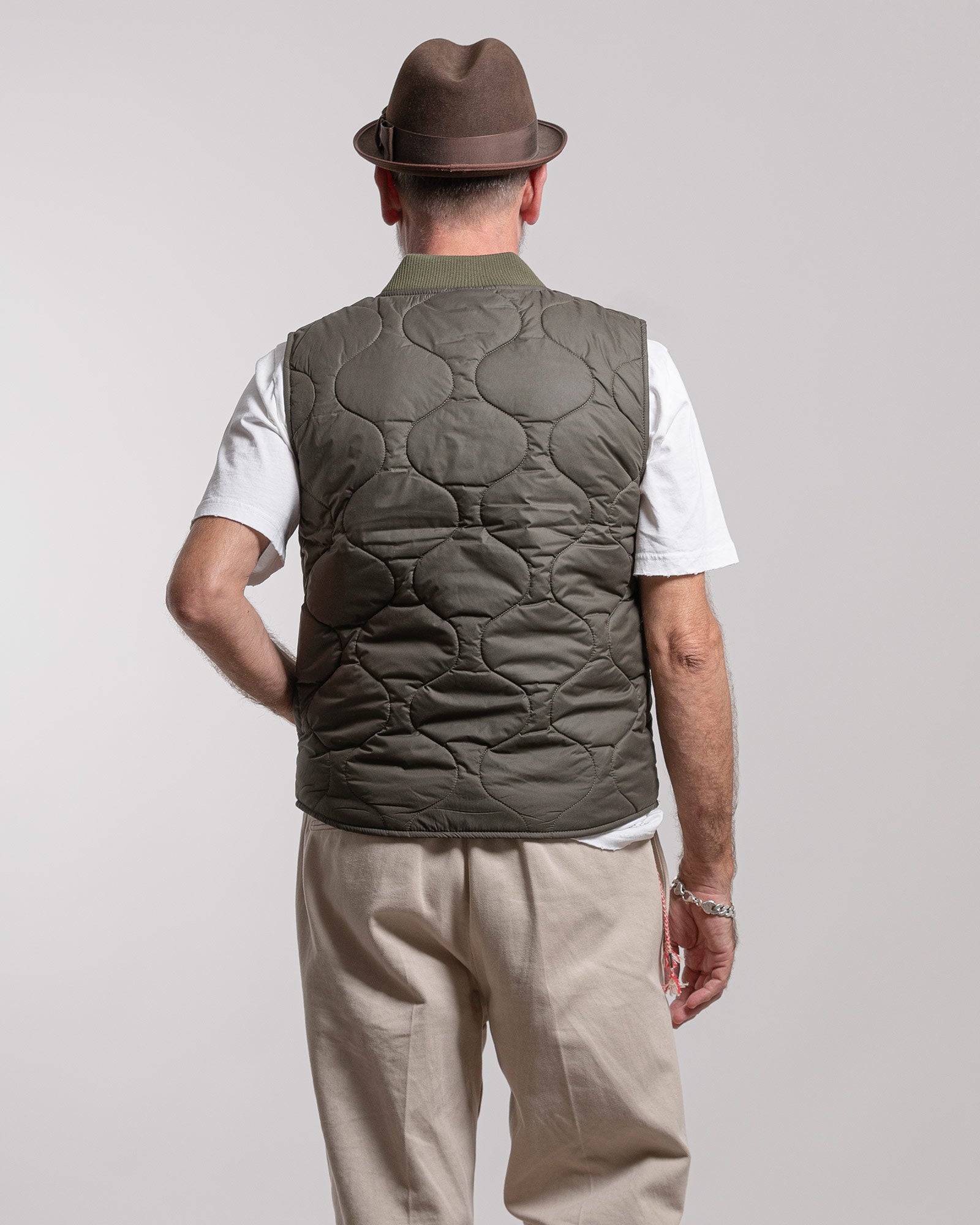 Gilet Bl'ker trapuntato verde militare