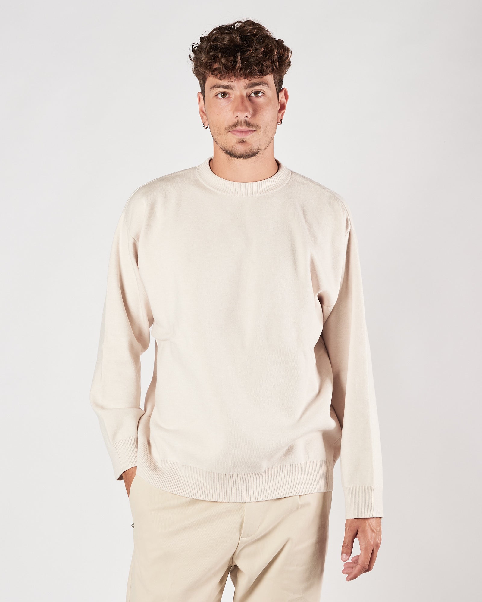 Maglia Officina36 girocollo over burro