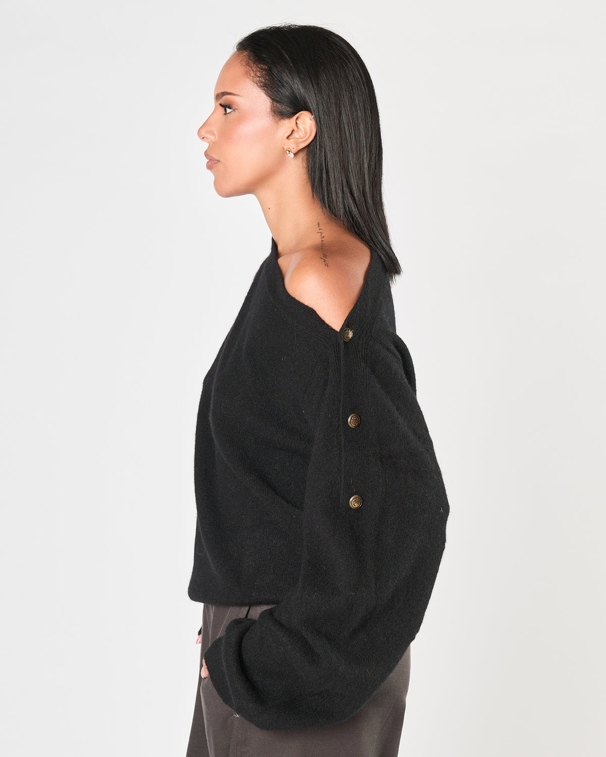 Maglia Mes Demoiselles asimmetrica nera