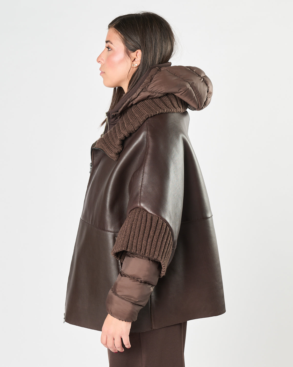 Giaccone A|STORE doppio in pelle moka