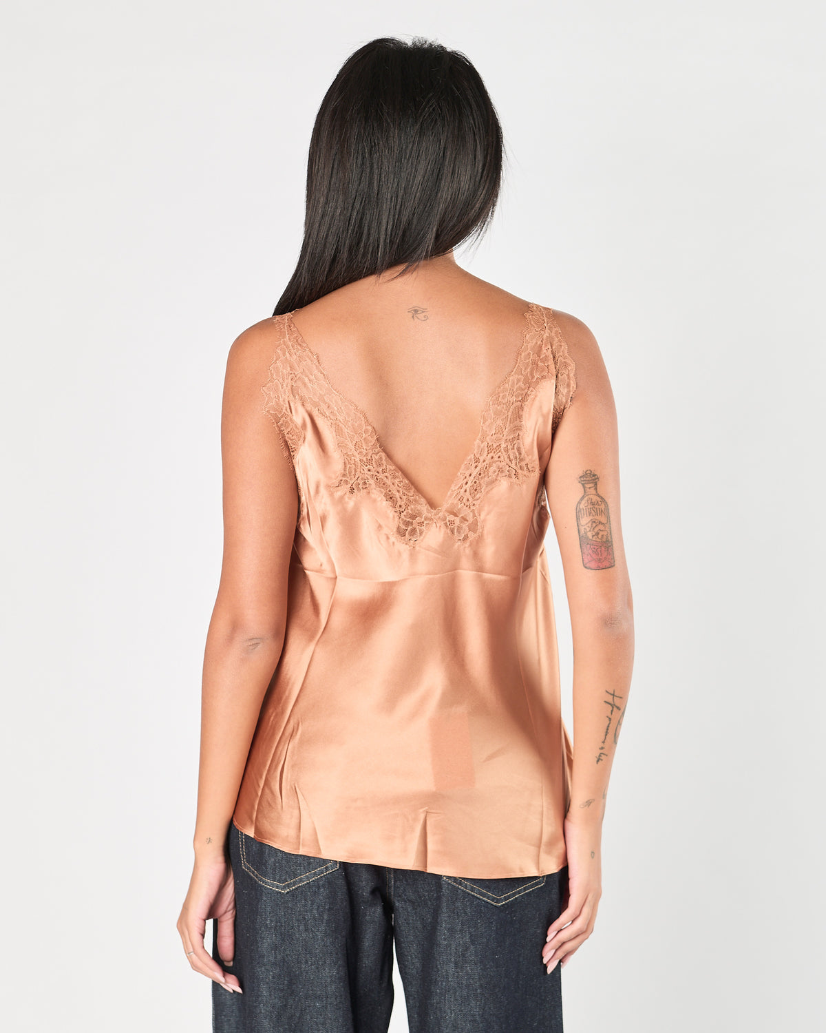 Canotta Mes Demoiselles con pizzo rosa cipria
