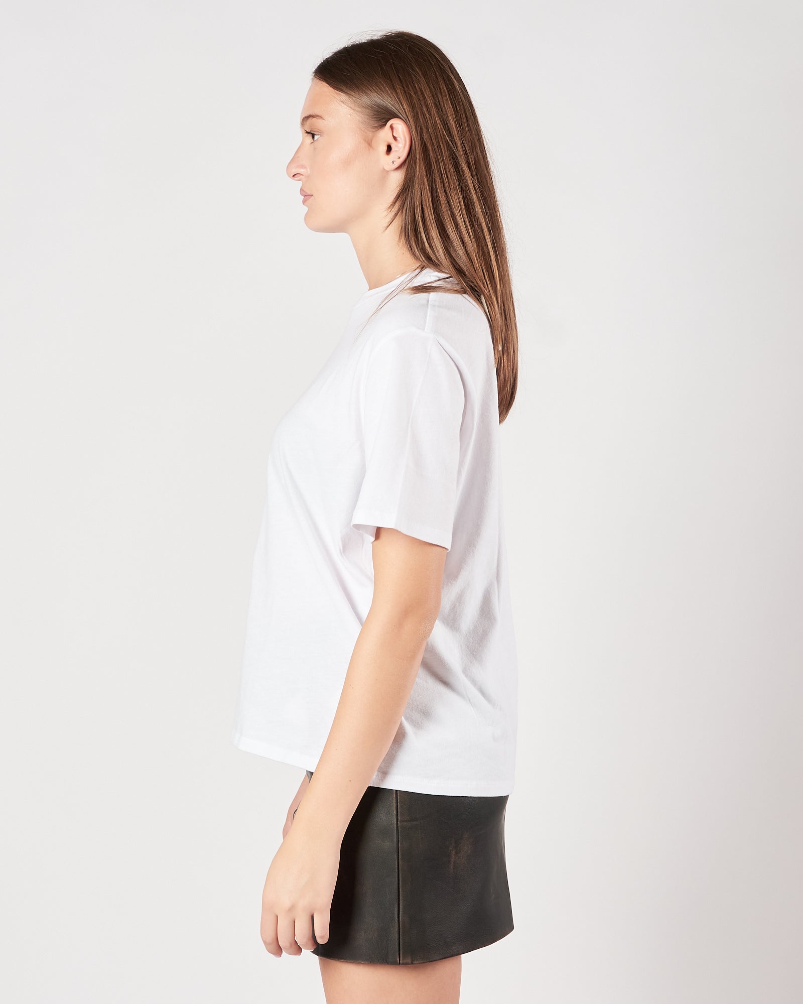 T-shirt Majestic girocollo bianca