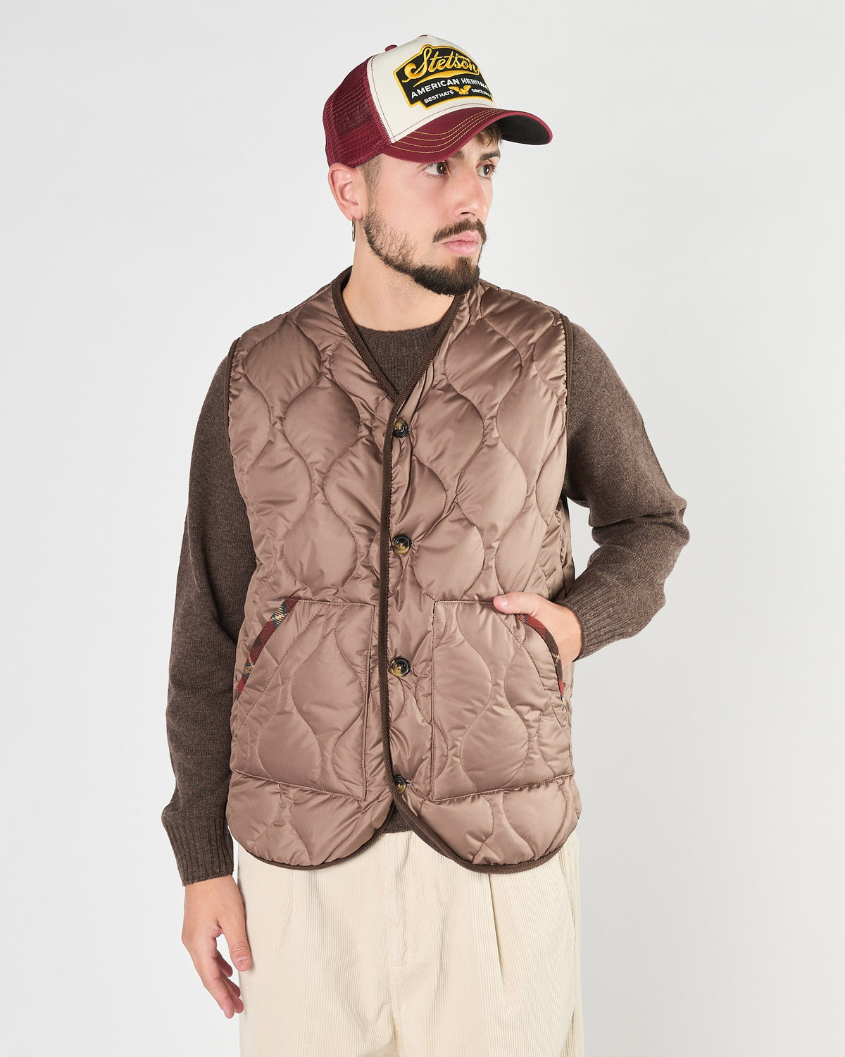 Gilet In The Box in nylon beige