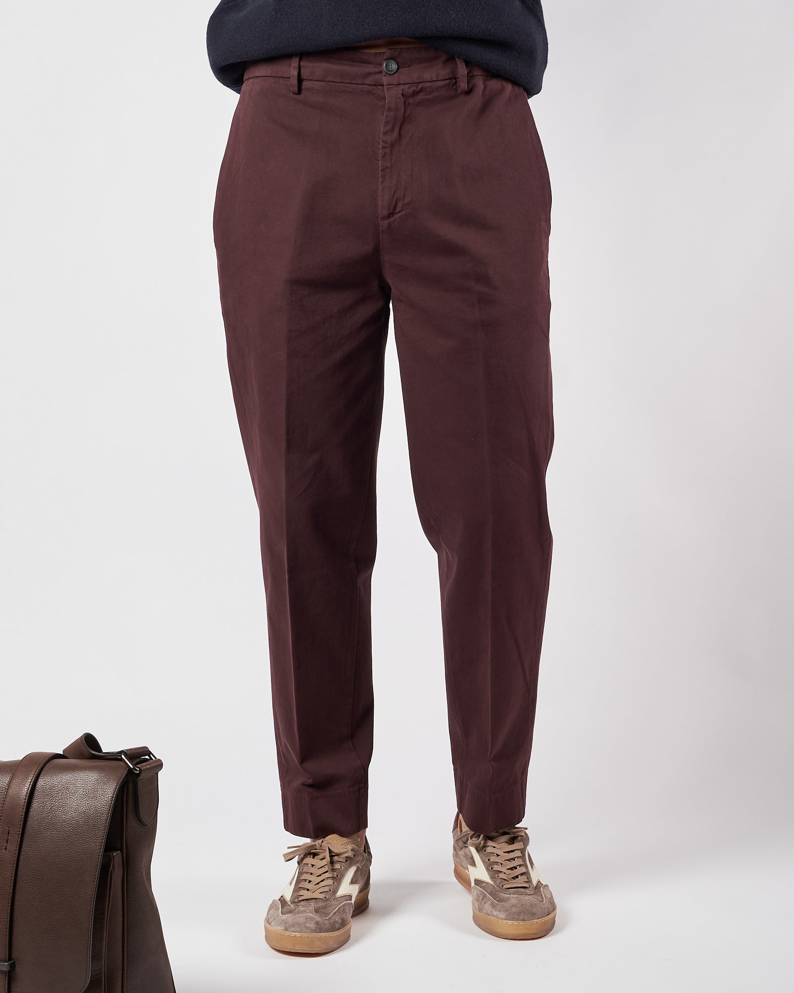 Pantalone Bonheur over fit prugna