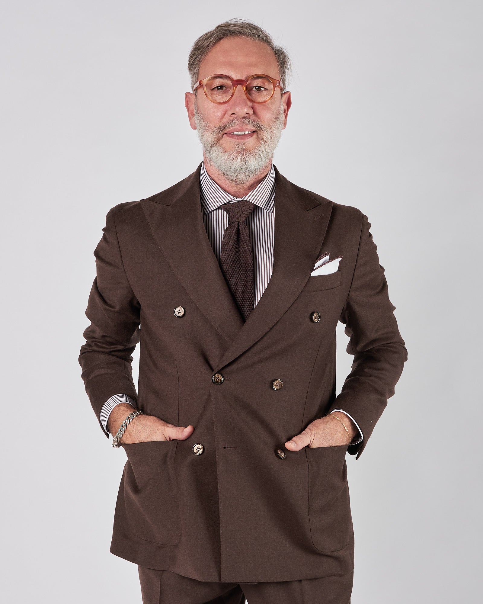 Abito Lbm1911 doppio petto testa di moro