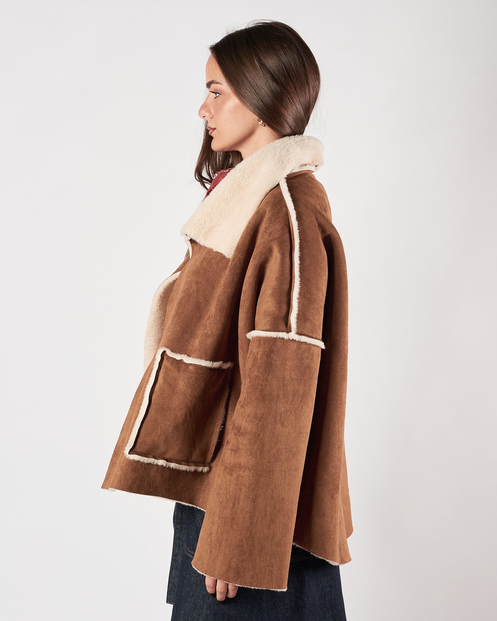 Eco montone Eleh over cognac imbottito