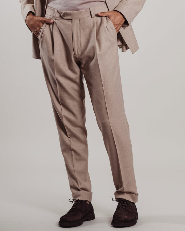 Pantalone Luigi Bianchi doopia pence beige