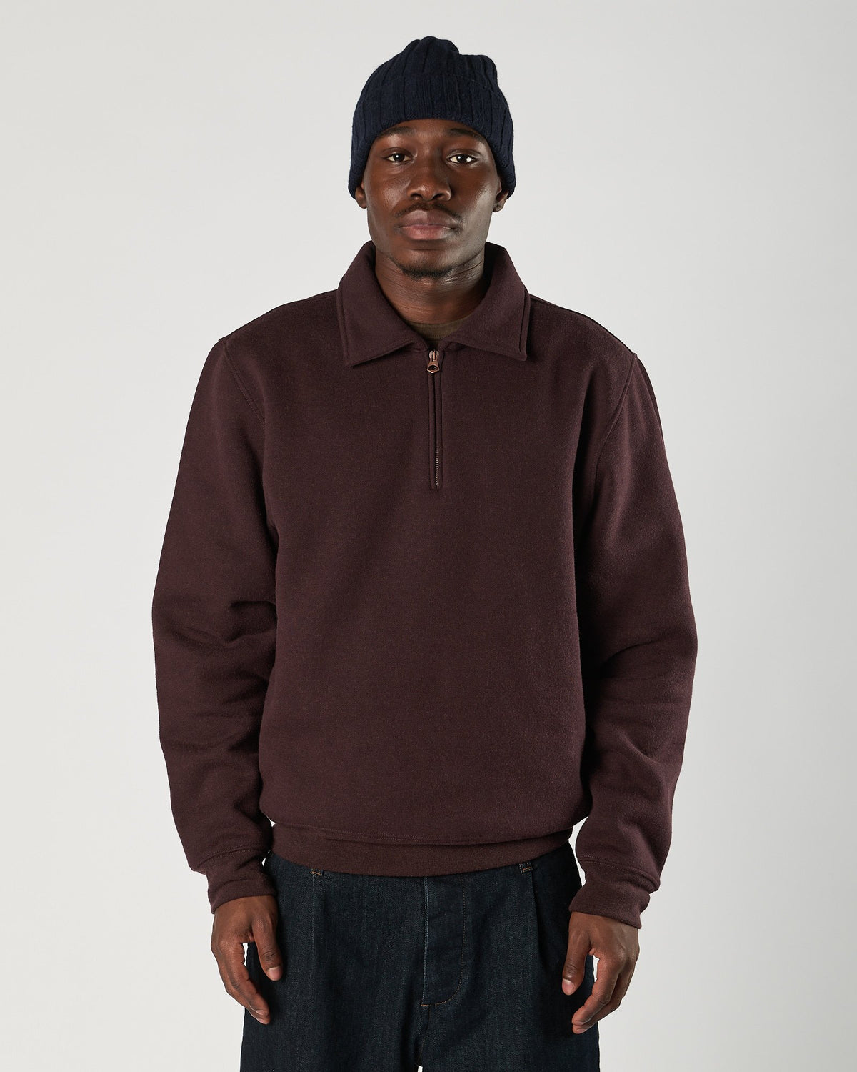 Felpa Bl'ker taglio polo con zip burgundy