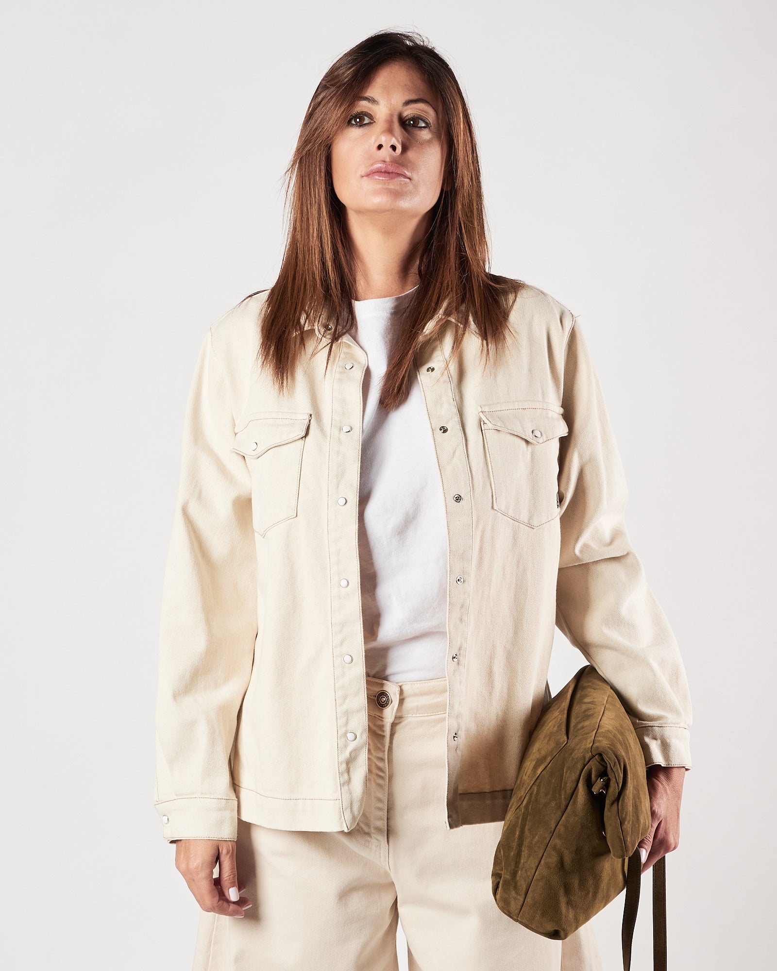 Camicia God Save Denim over in denim ecru