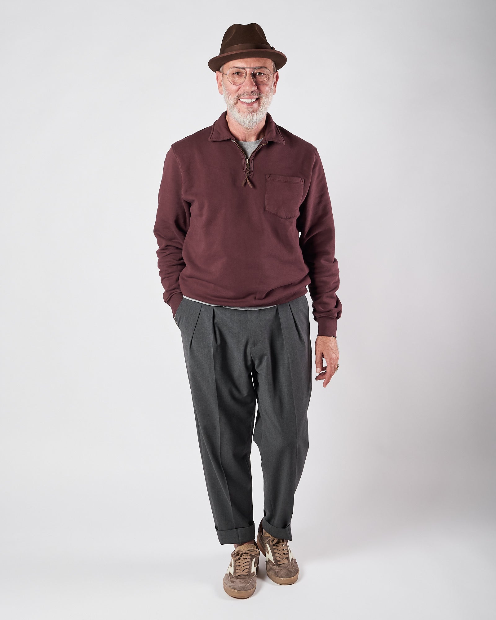 Felpa In The Box polo prugna con zip