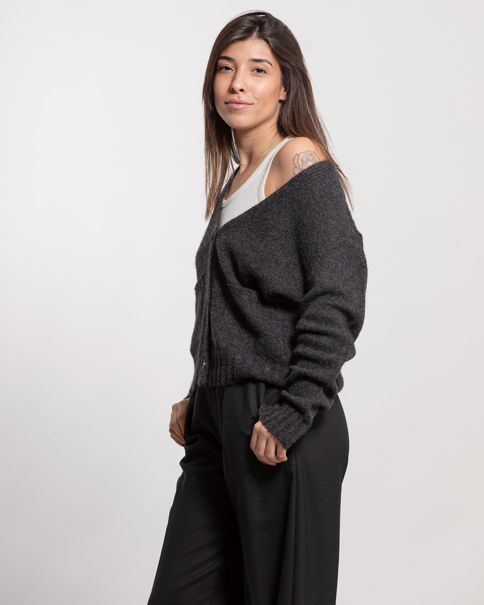 Cardigan A|STORE in alpaca carbonio