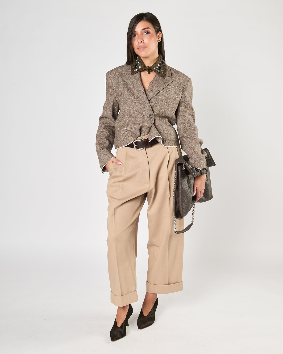 Pantalone Tela9 doppia pence beige