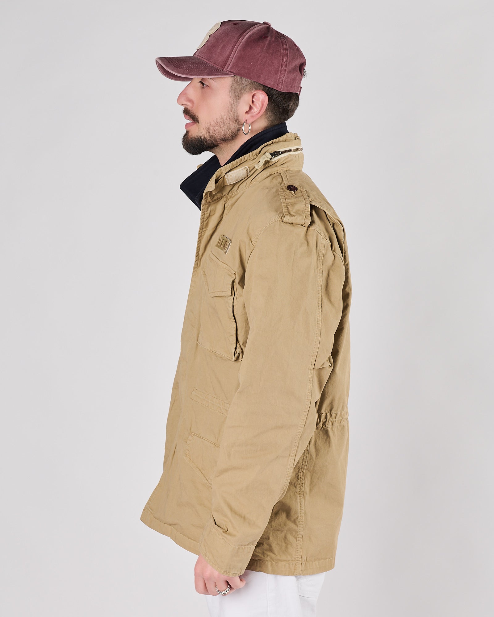 Giacchetto Bl'ker field jacket in cotone sand