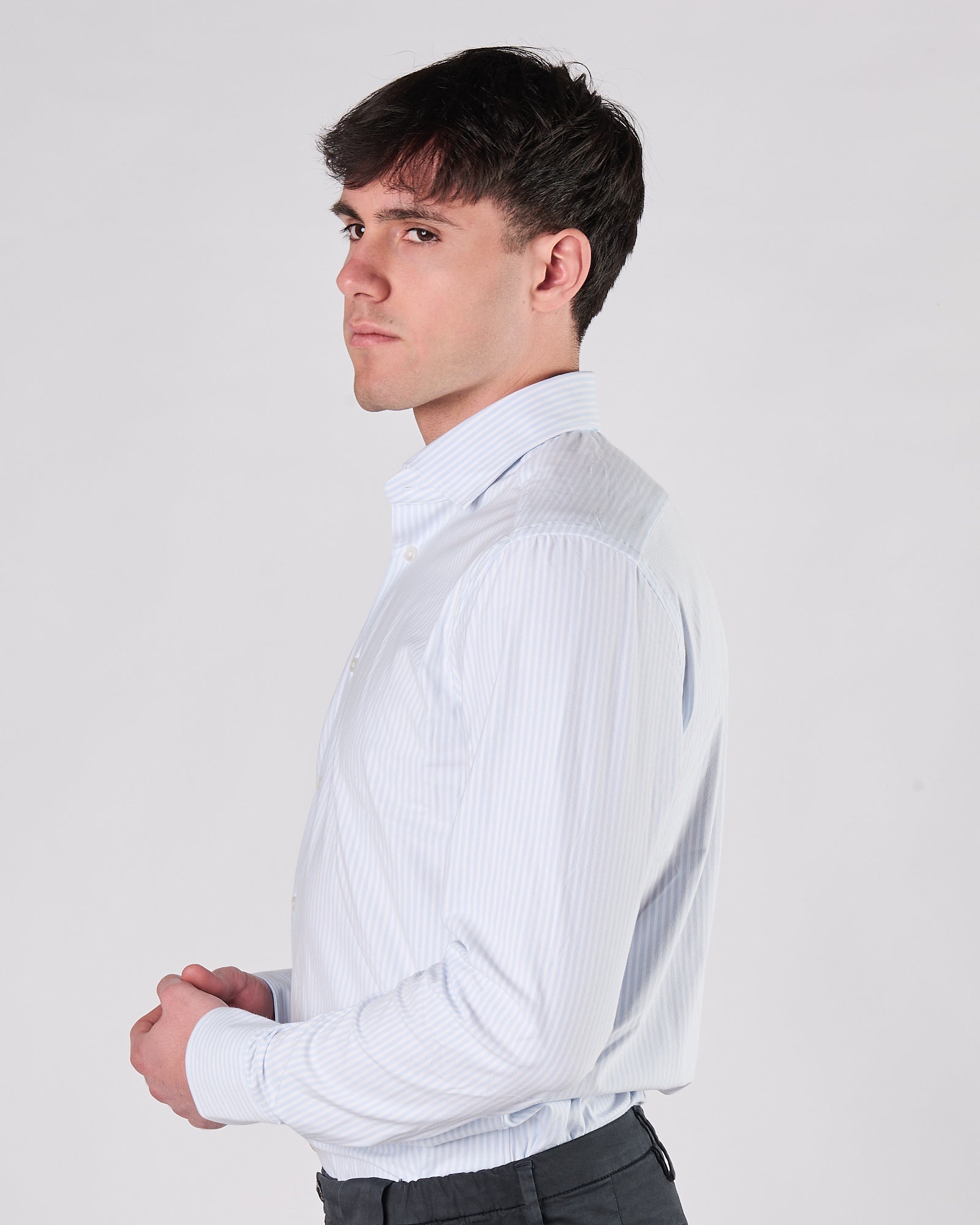 Camicia Xacus Natural Active riga celeste