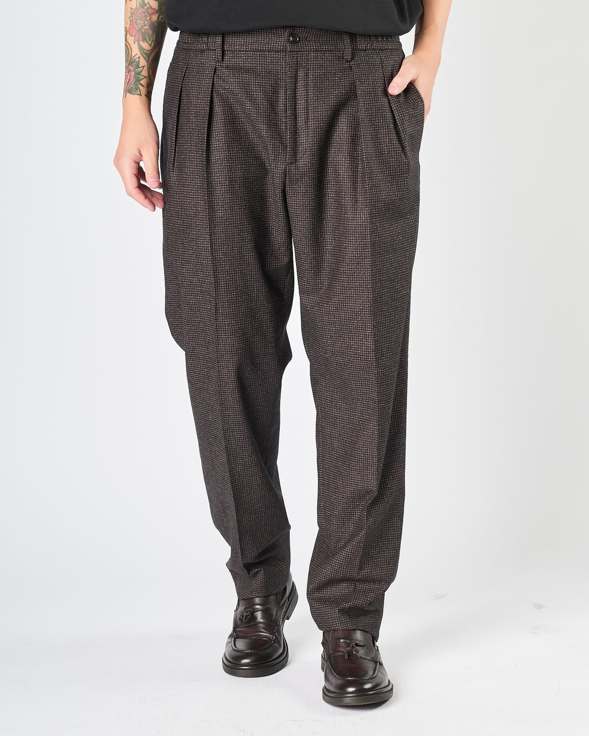 Pantalone Tagliatore in micro check moro e nero