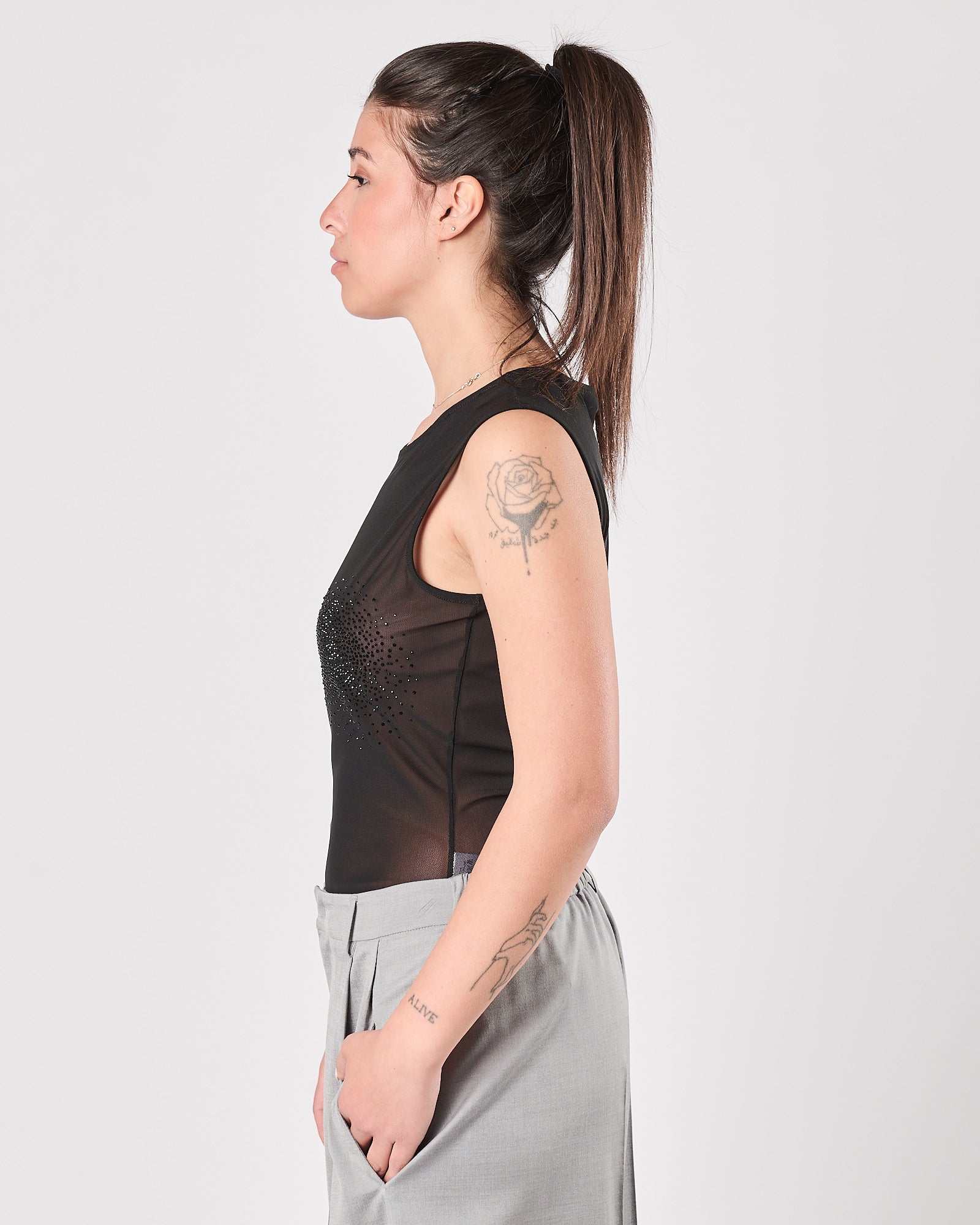 Body Silcence in tulle nero