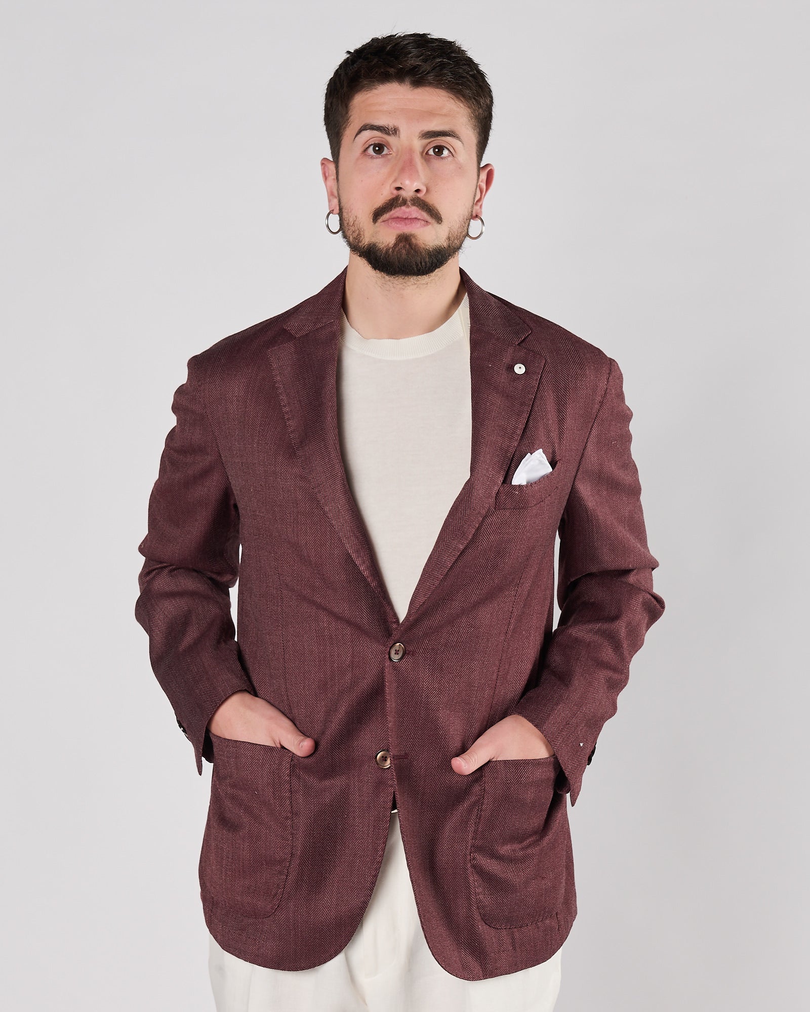 Giacca Lbm1911 un petto bordeaux