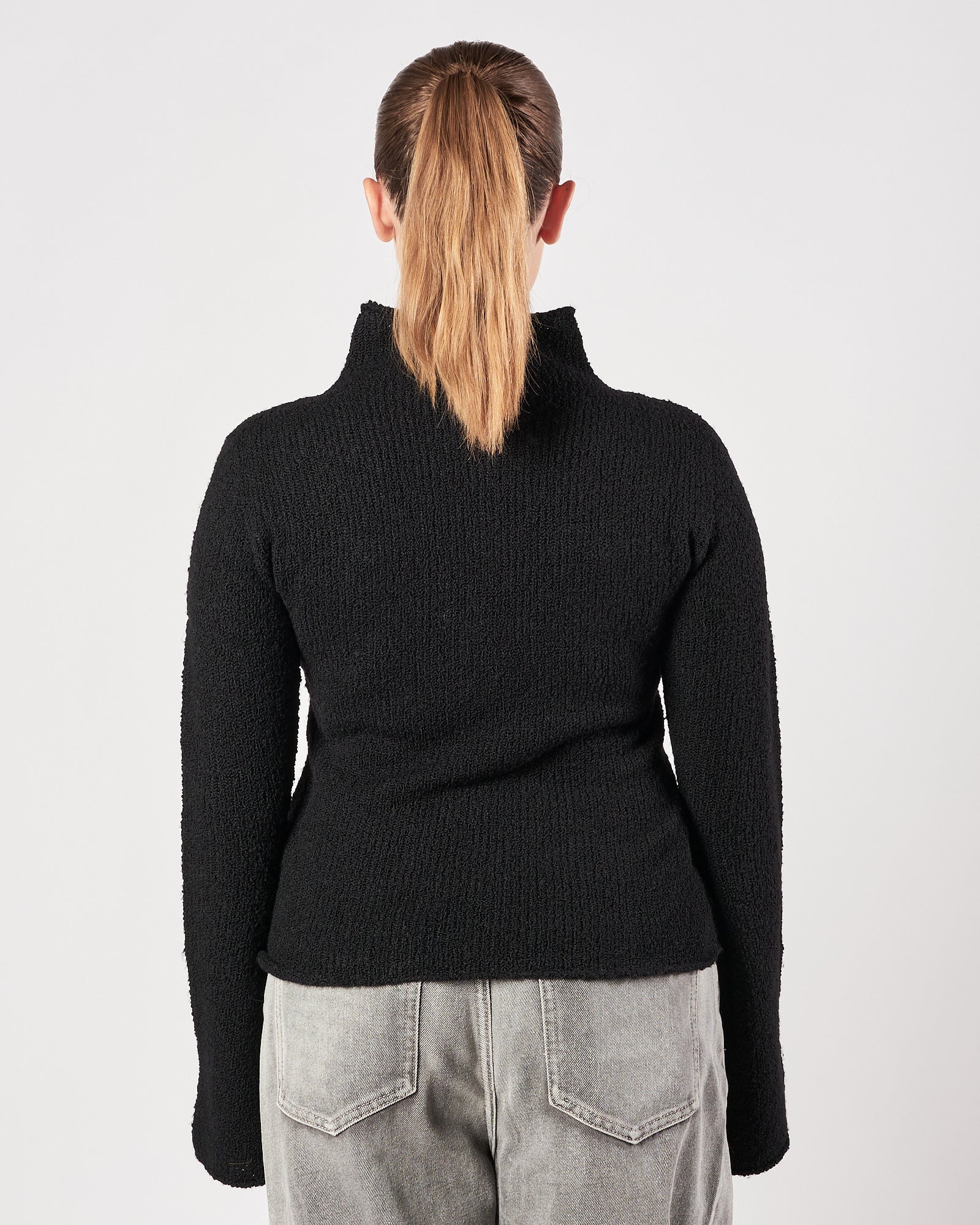 Maglia Roberto Collina scollo vulcano nera