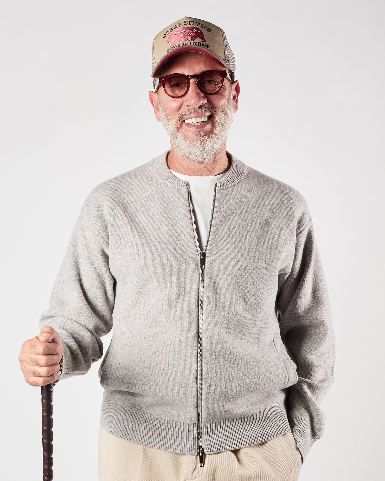 Bomber Daniele Fiesoli con zip grigio