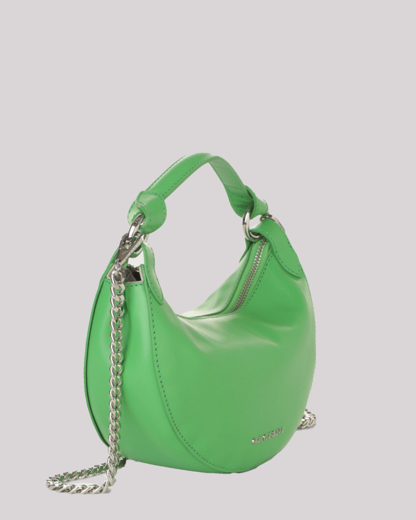 Borsa mini Dumpling Vanity in pelle con tracolla verde