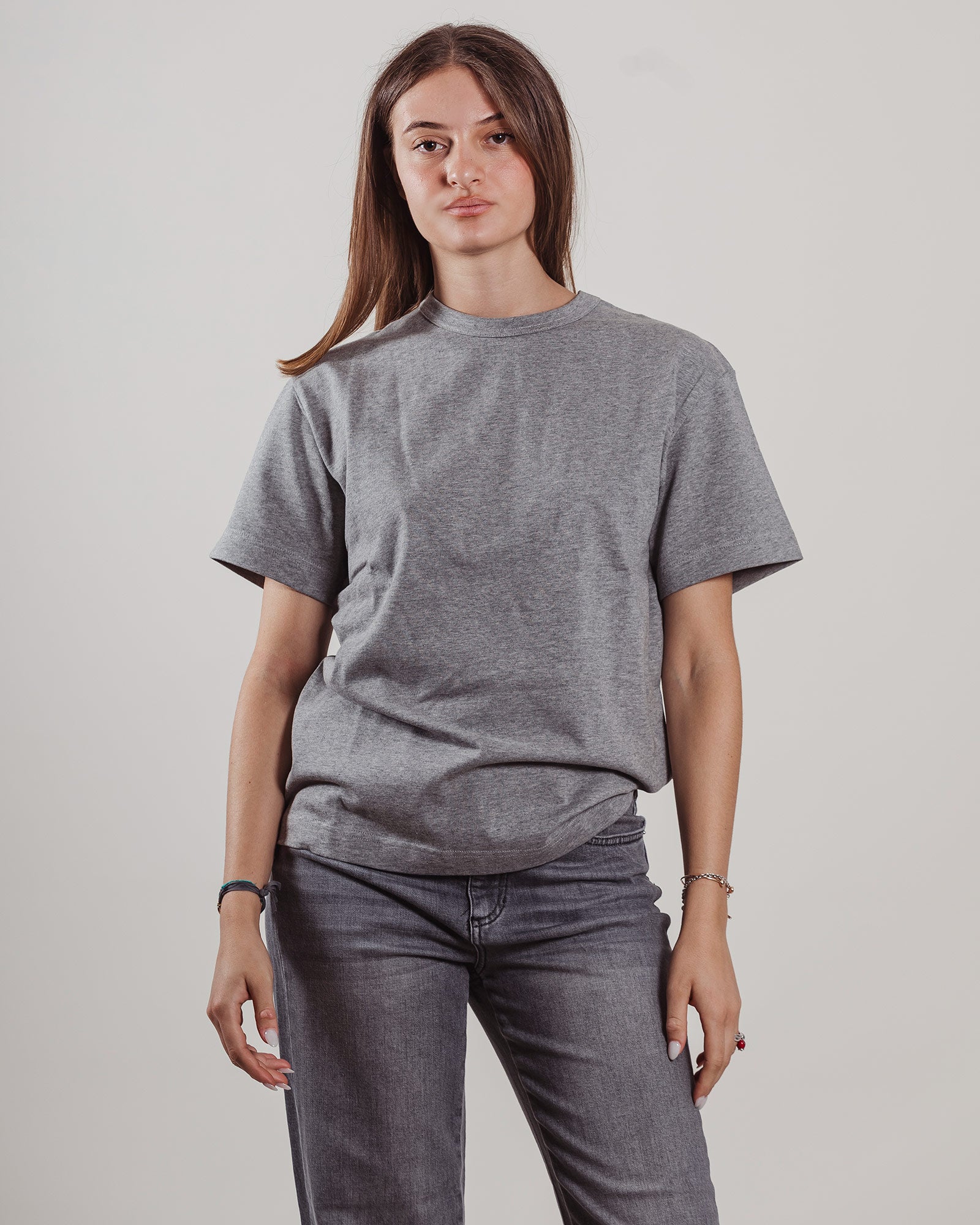 T-shirt Tela in jersey grigio