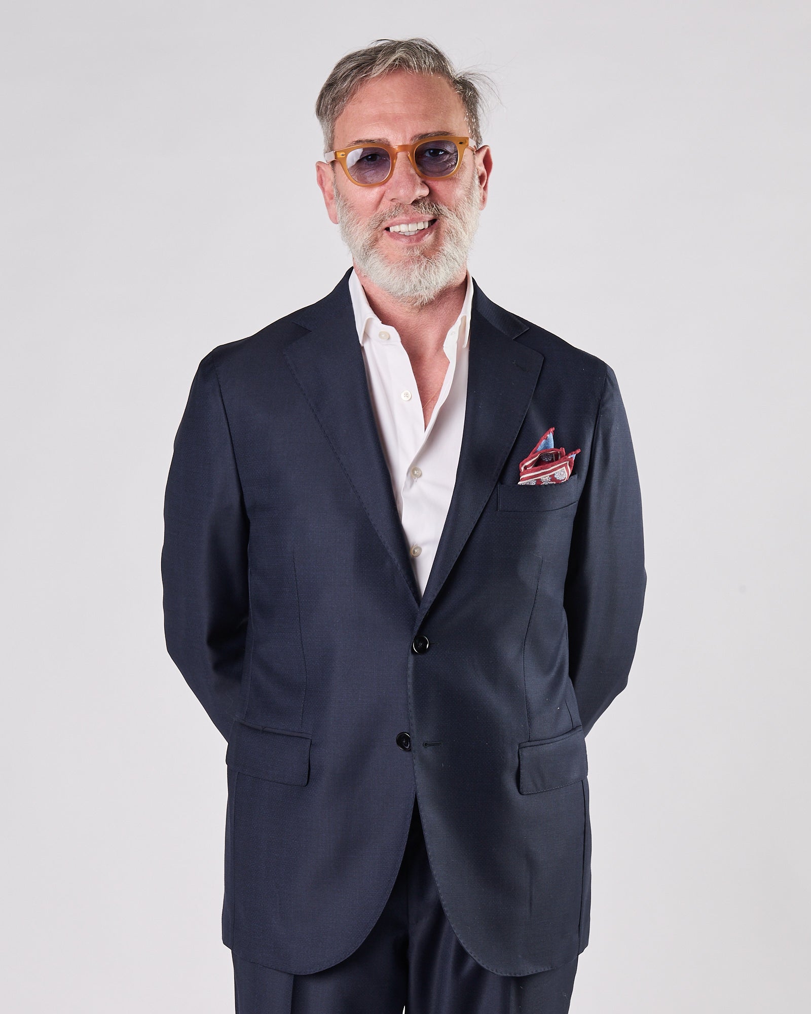 Abito A|STORE un petto blu tessuto titolato