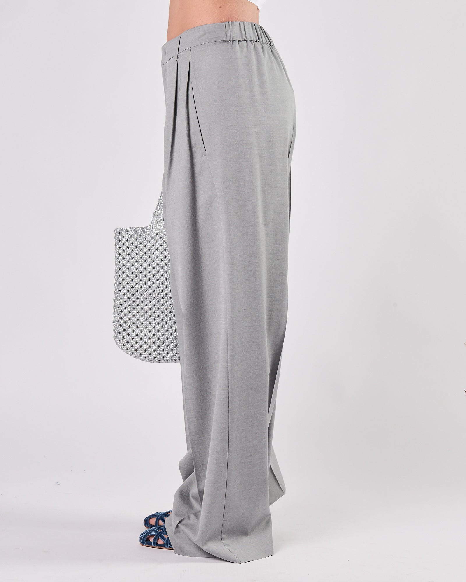 Pantalone Tela9 con pence grigio chiaro