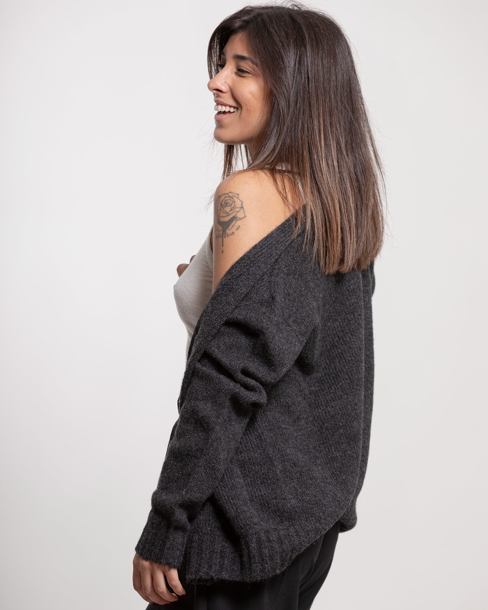 Cardigan A|STORE in alpaca carbonio