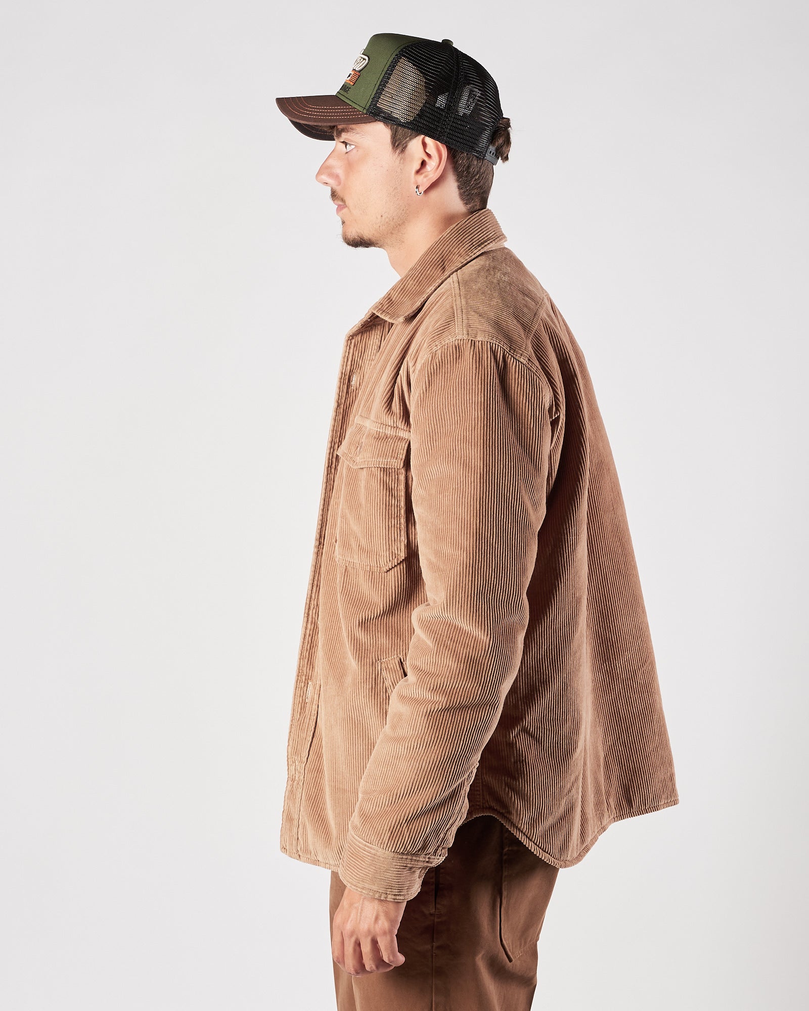 Giacca camicia Bl'ker in velluto imbottita miele