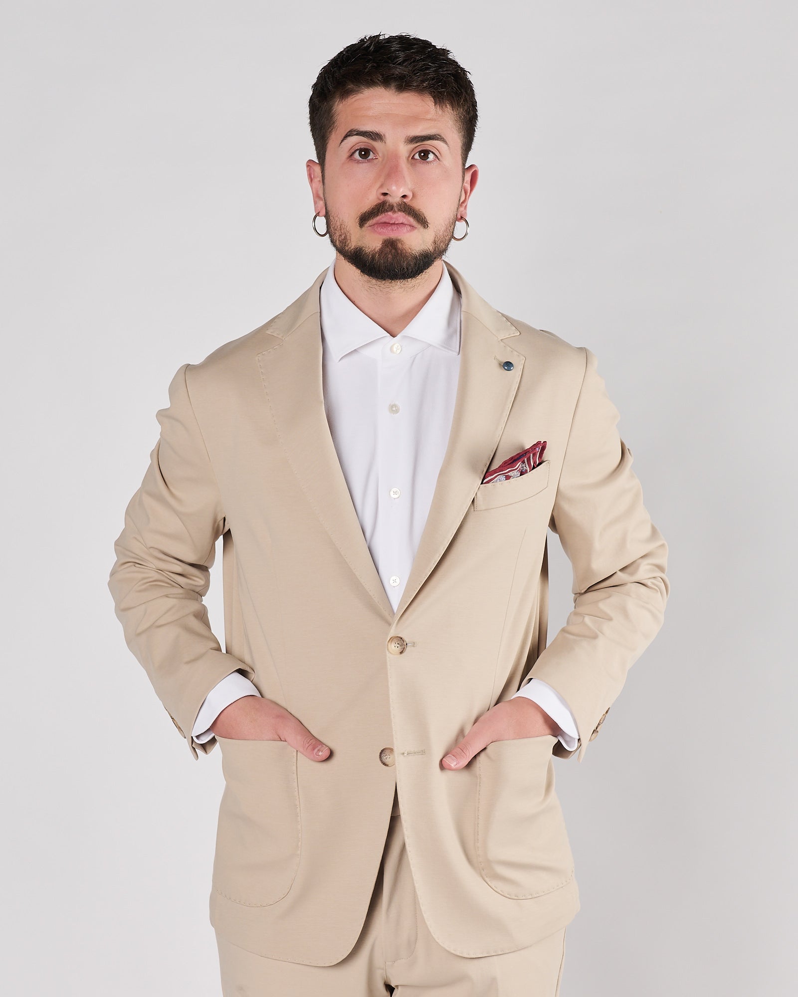 Giacca Enjoy in jersey un petto beige