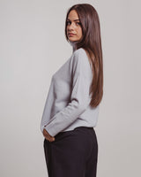 Maglia A|STORE in cashmere collo alto sky grey