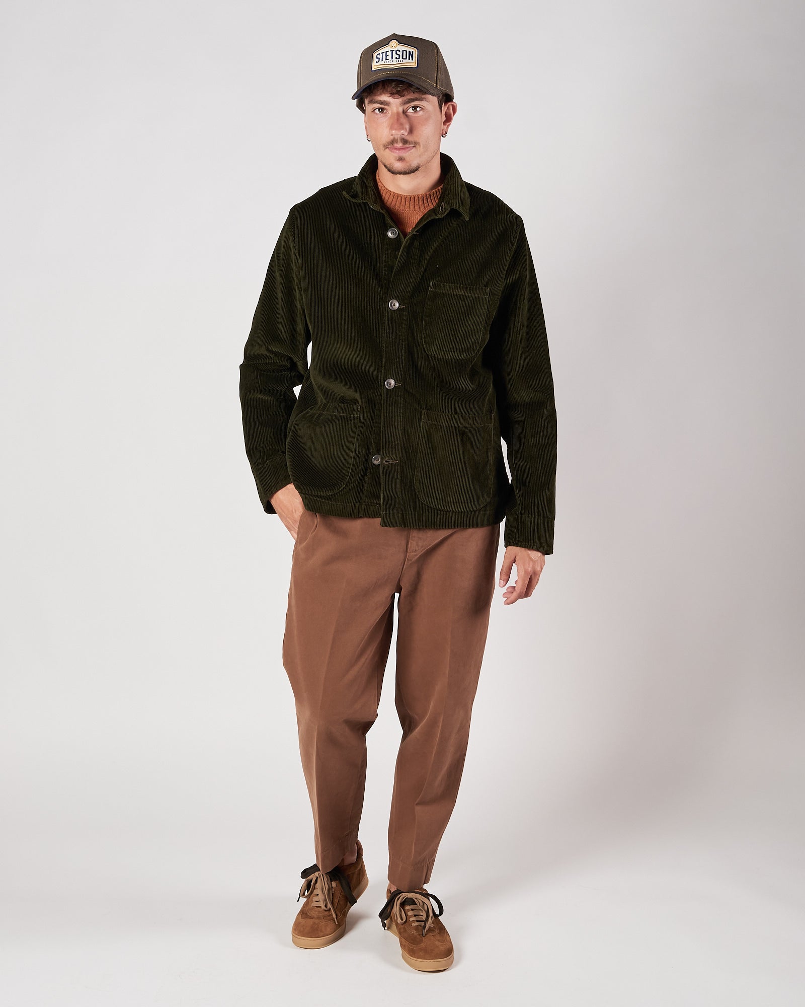 Giacca camicia Bl'ker in velluto verde