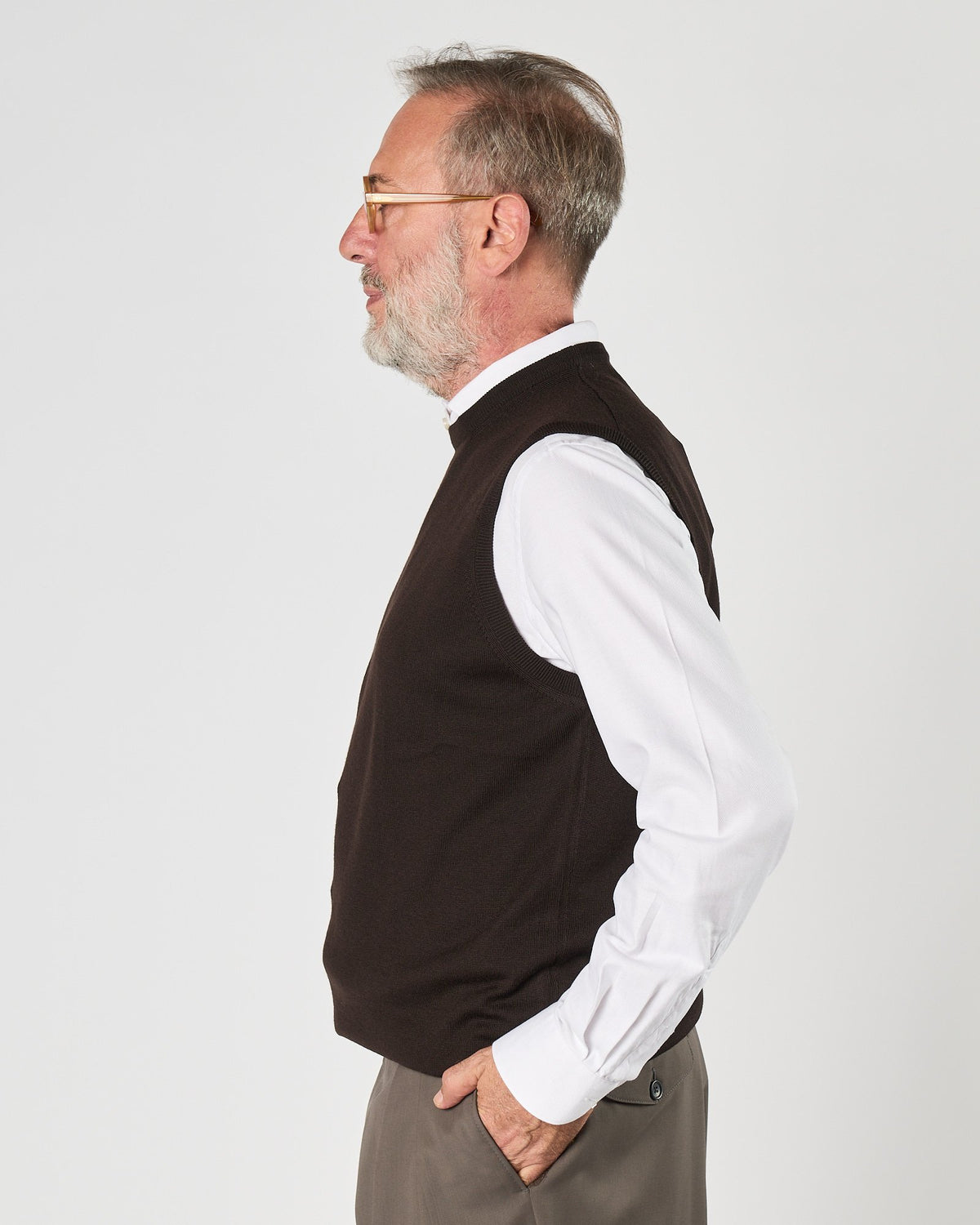 Gilet A|STORE in maglia fondente